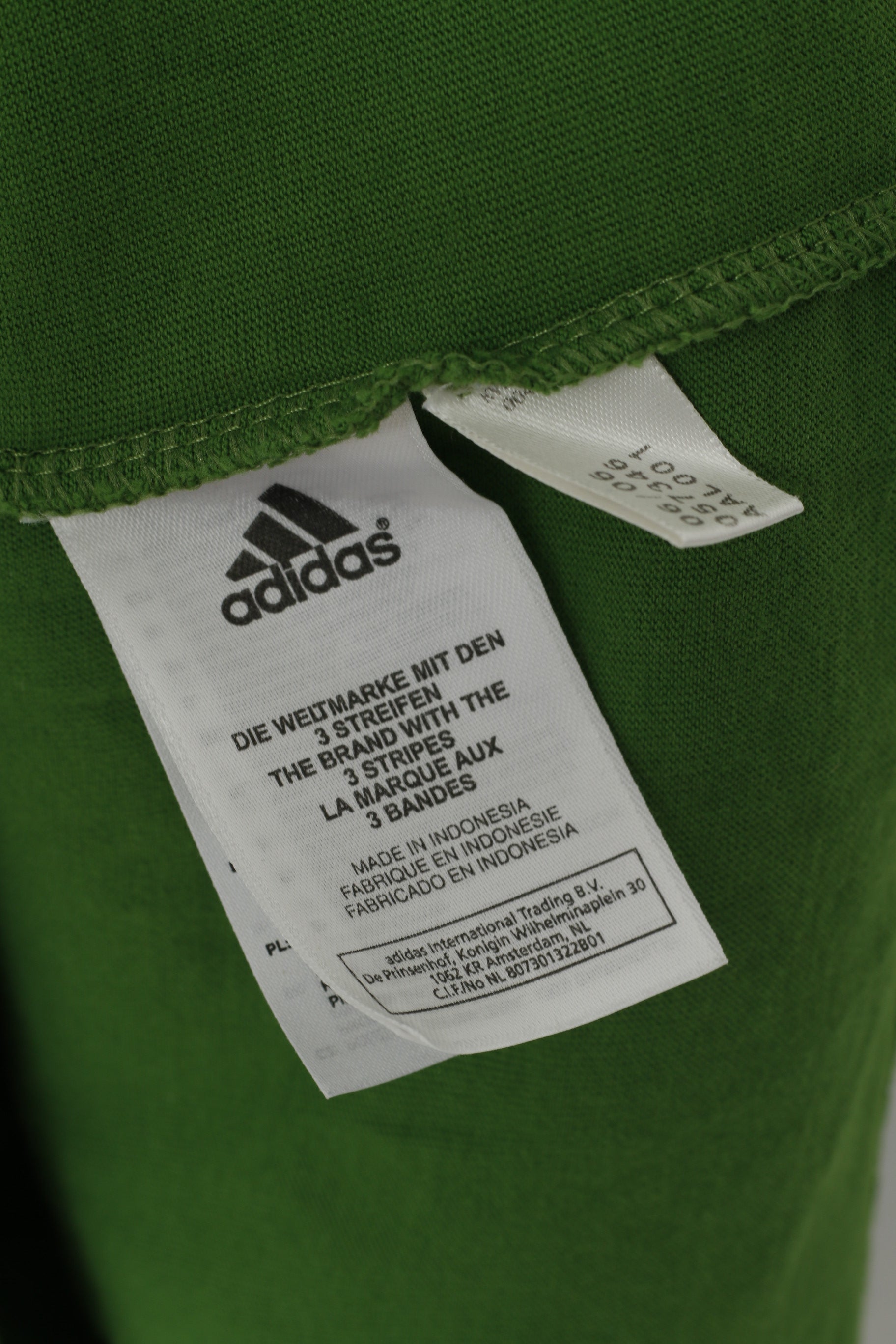 Adidas Men S Shirt Green Cotton Emroidered Logo Crew Neck Sport Traning Top