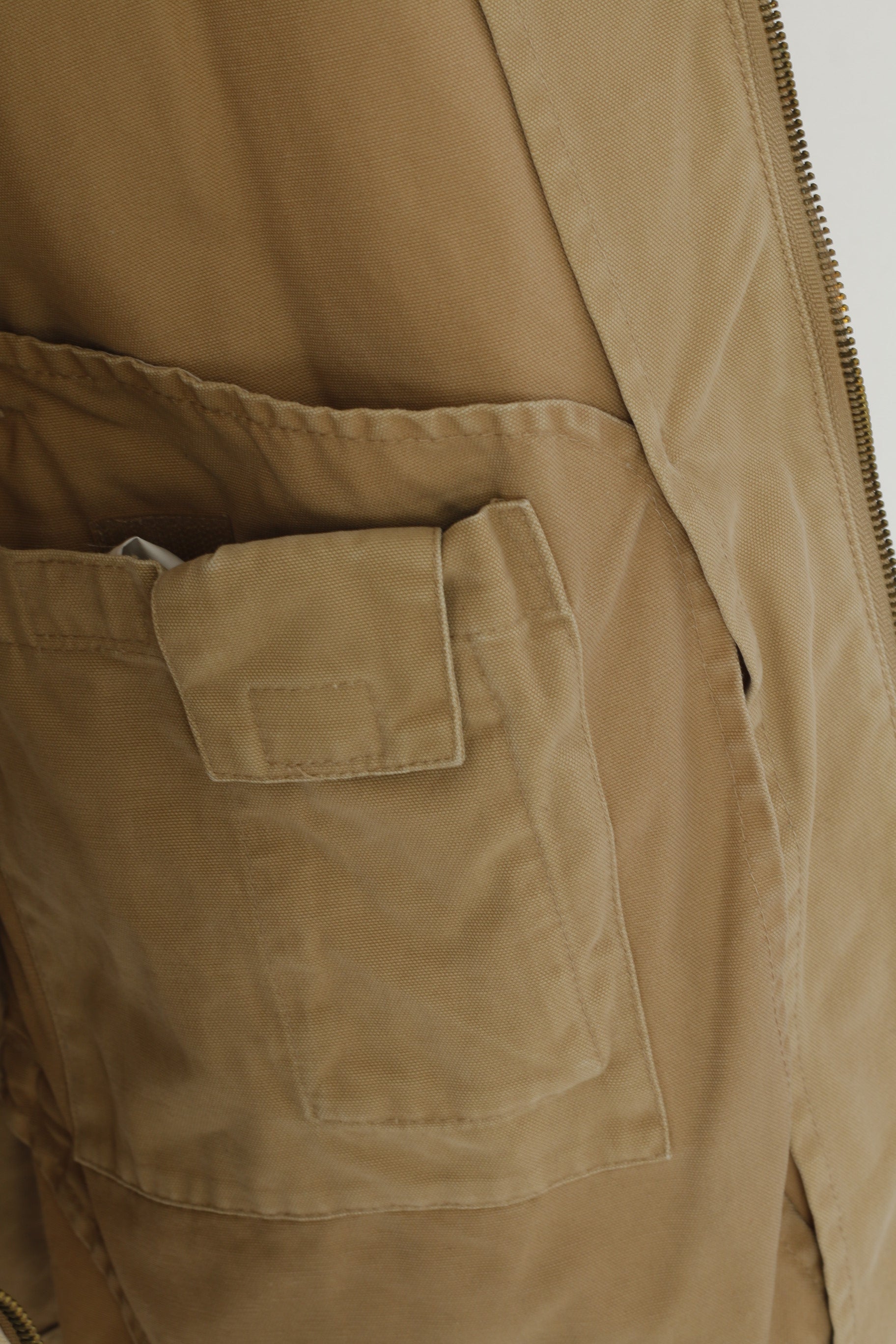 Camel Active Men XL Veste Beige Coton Classique Uni Safari Full Zip Top