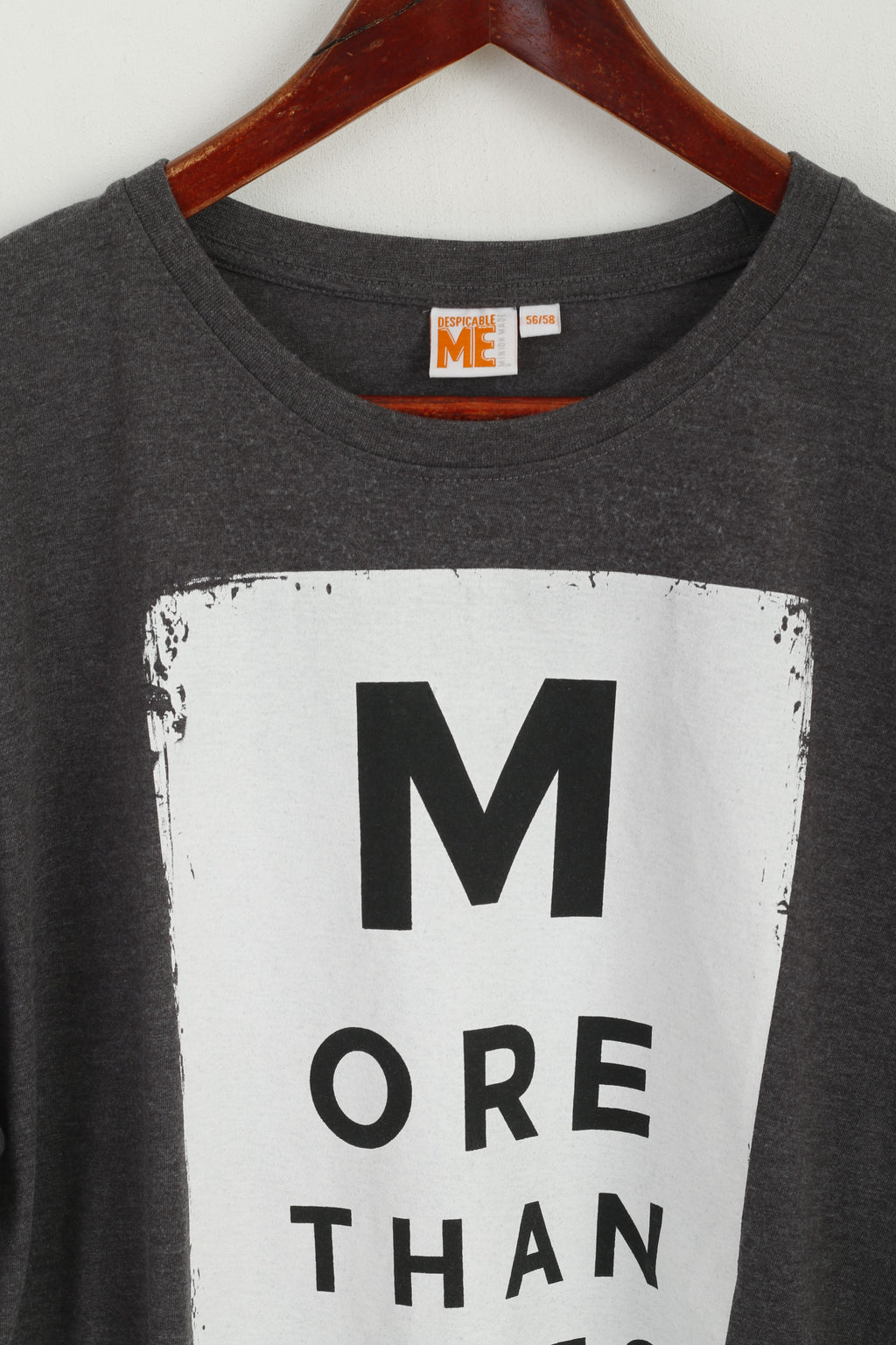 Despicable Me Men 56/58 XXL T-Shirt Gris Coton Minion Graphique Haut à Manches Courtes