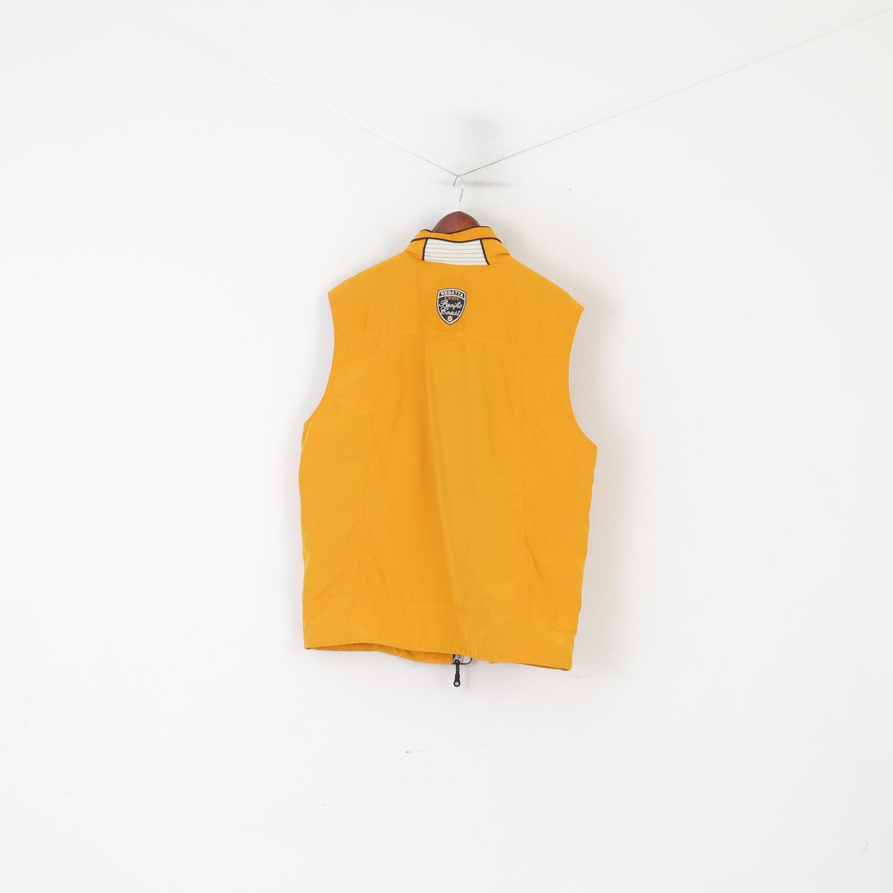 Bonita Men L Vest Yellow Royal Yacht Club Regatta Zip Up Reflective Waistcoat