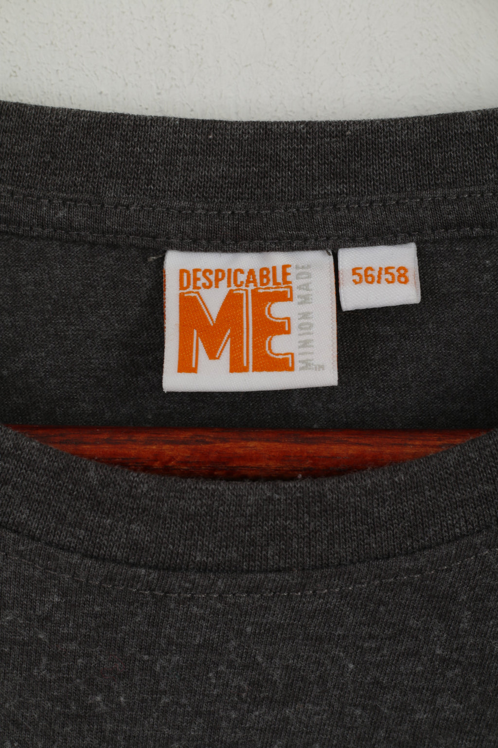 Despicable Me Men 56/58 XXL T-Shirt Gris Coton Minion Graphique Haut à Manches Courtes