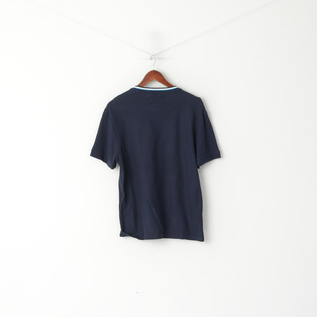 Original Penguin Chemise L pour homme en coton bleu marine avec logo uni extensible à col rond