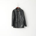 GV Emporio Men L Jacket Noir Fabriqué à la main en Italie Haut décontracté boutonné doux