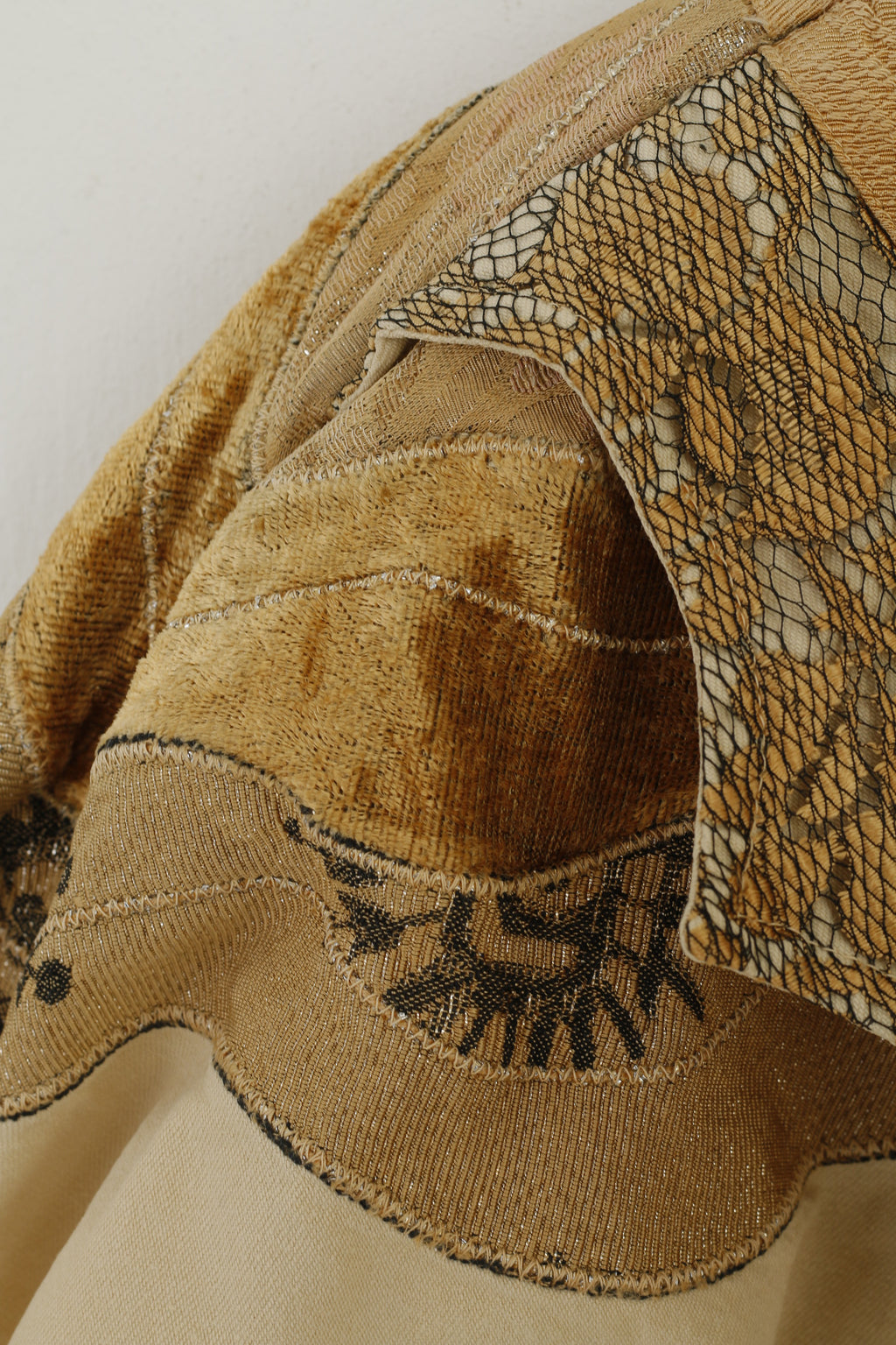 Rita Bzu Fani Women L Jacket Beige Moda Italia Vintage Bomber Buttoned Gold Top