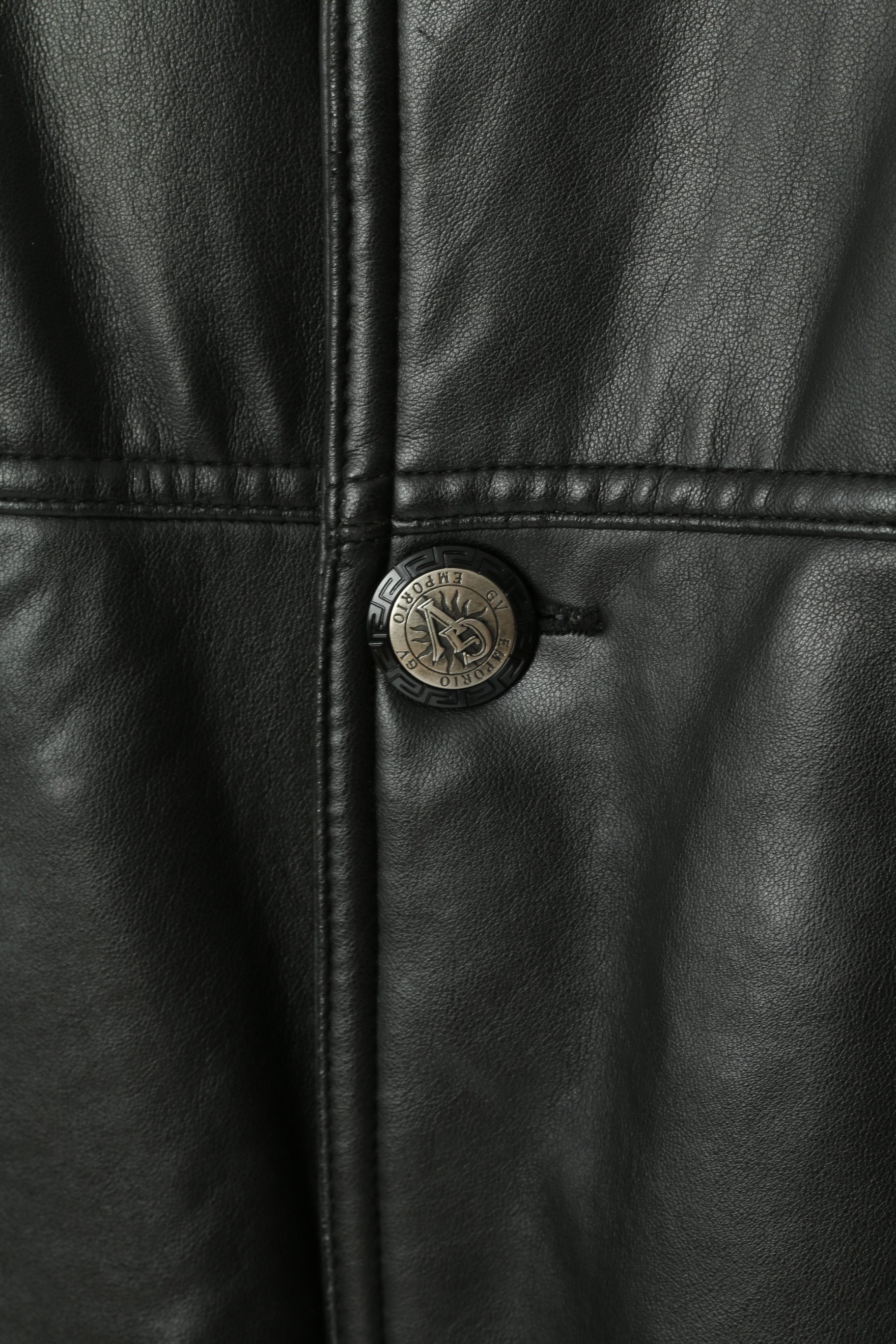 GV Emporio Men L Jacket Black Hand Made In Italy Soft Buttoned Casual Top