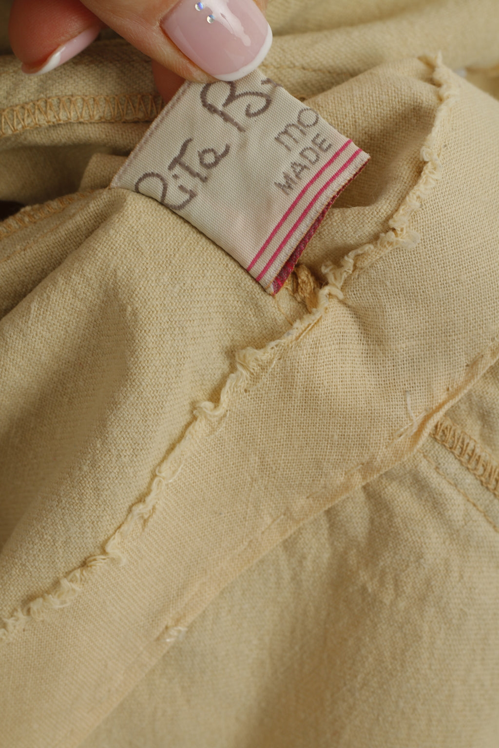 Rita Bzu Fani Women L Jacket Beige Moda Italia Vintage Bomber Buttoned Gold Top