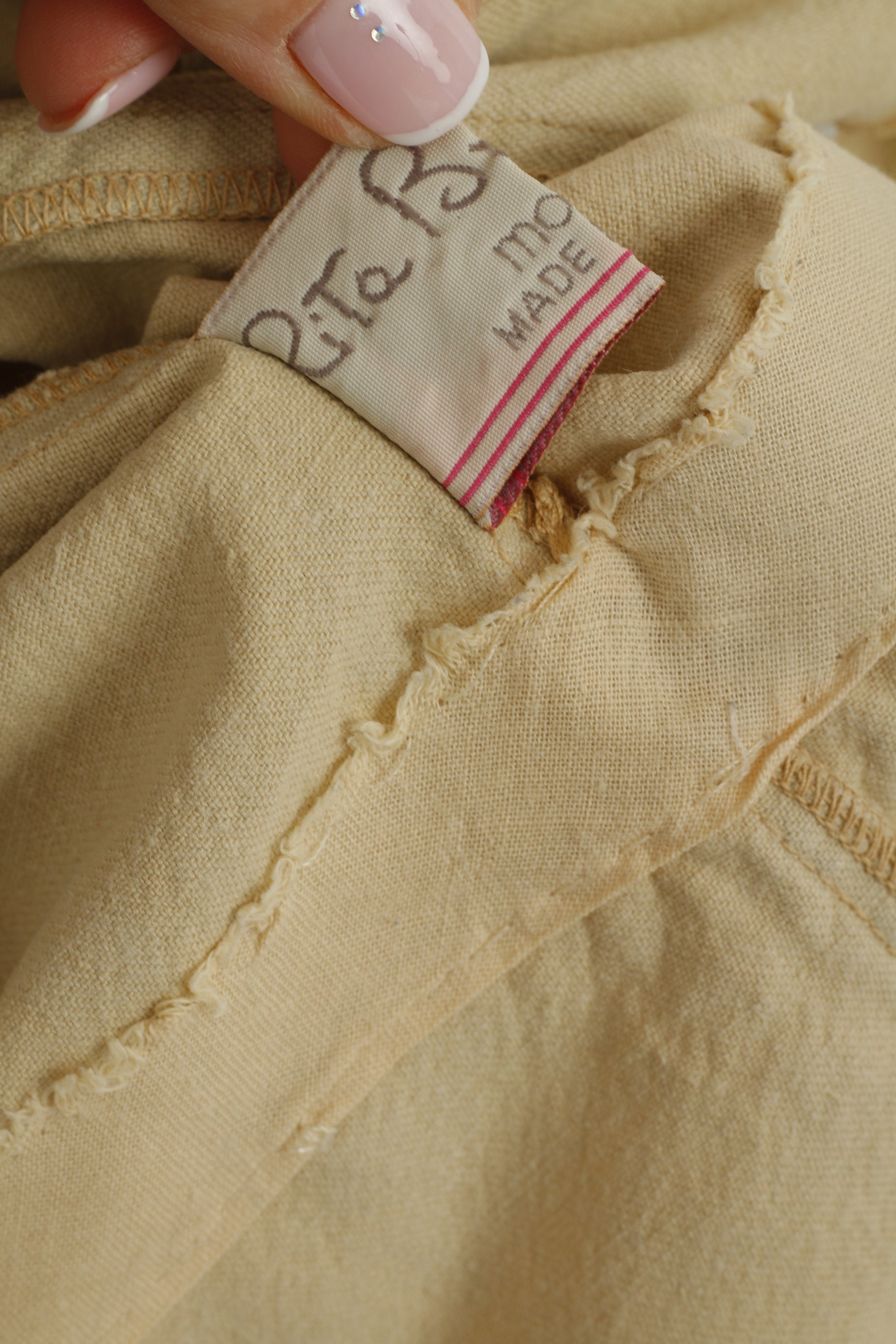 Rita Bzu Fani Women L Jacket Beige Moda Italia Vintage Bomber Buttoned Gold Top