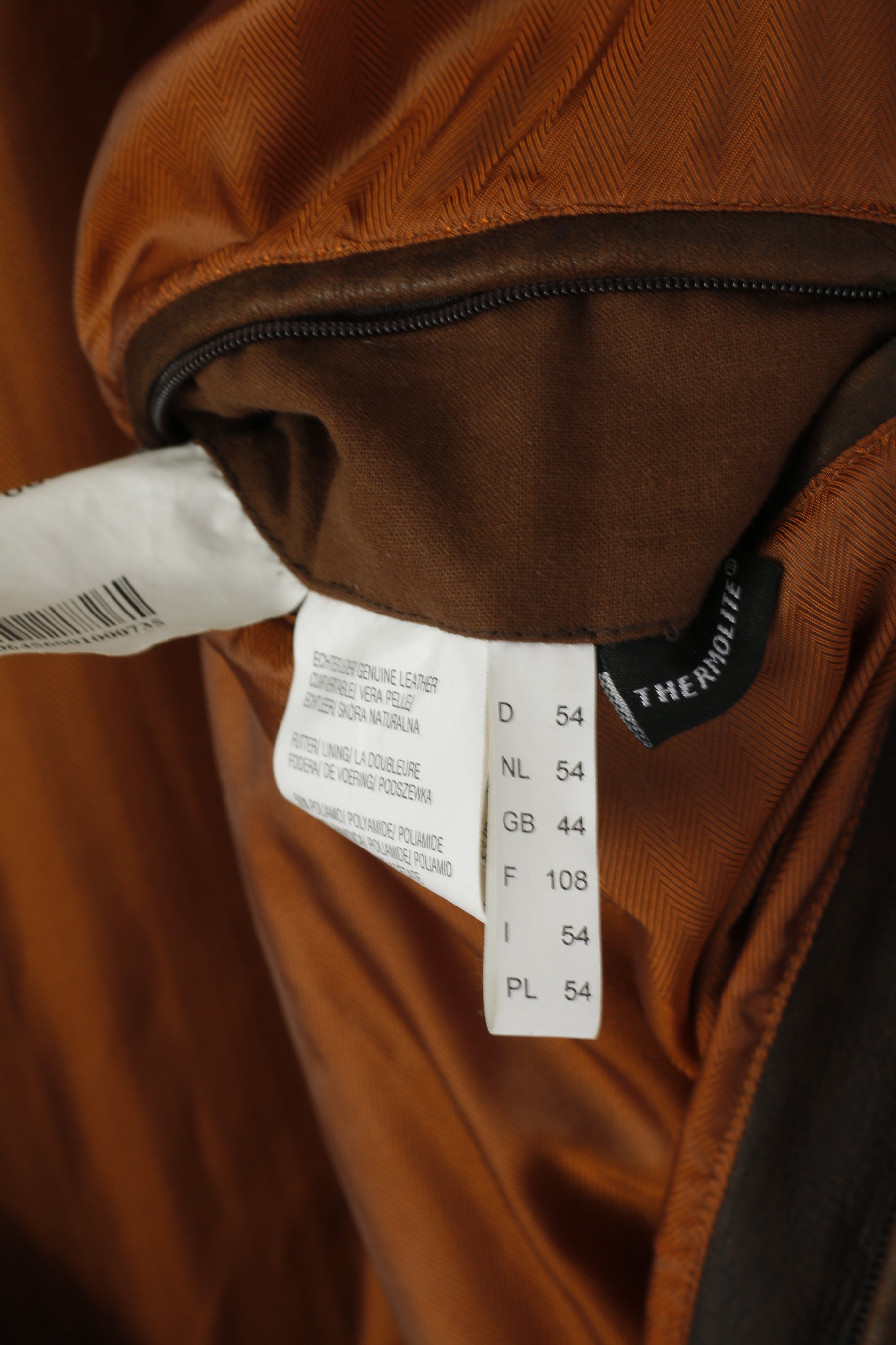 Trapper Men 54 44 XL Leather Jacket Brown Silvio Full Zipper Classic Cow Nubuk Top