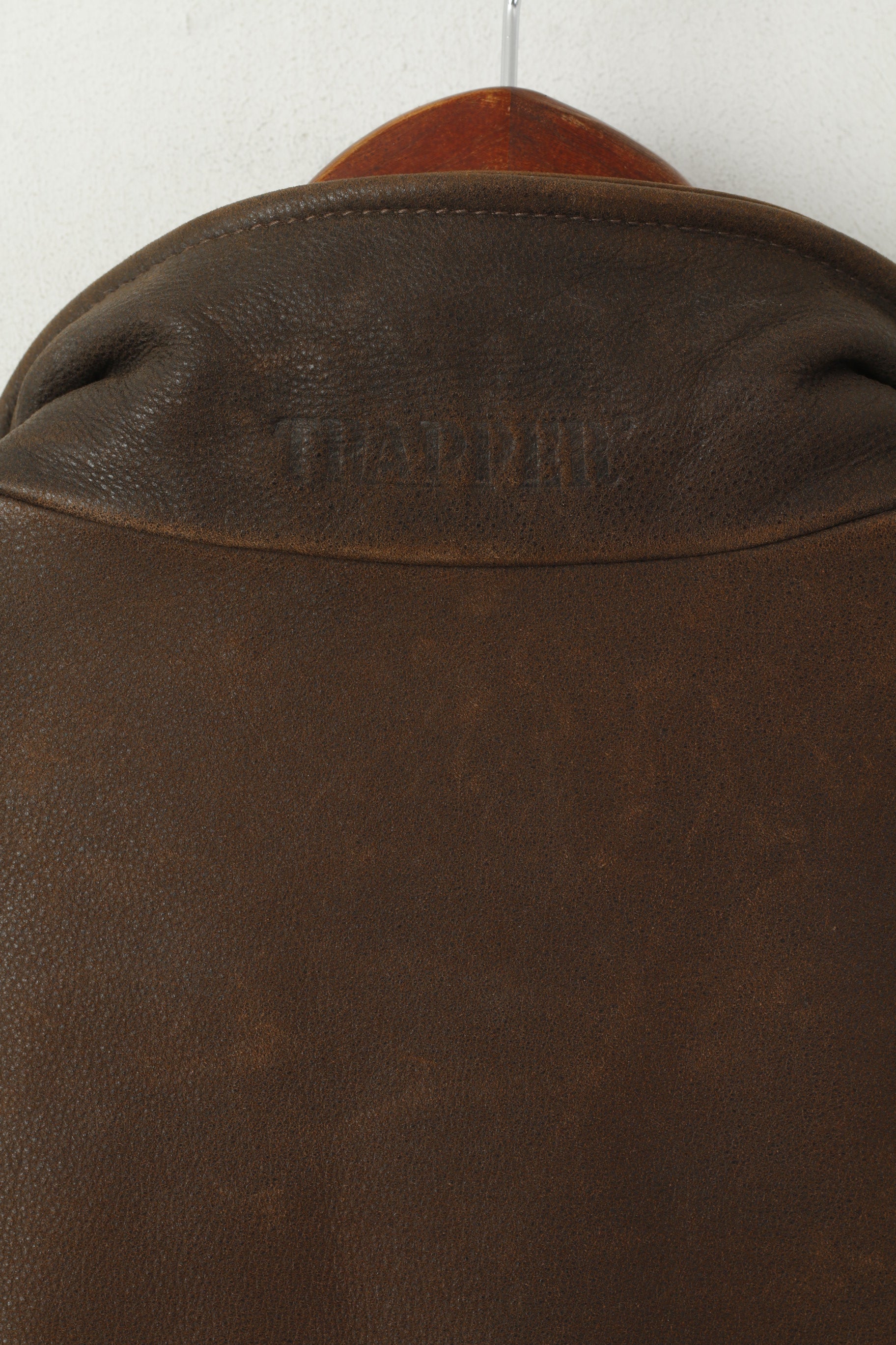 Trapper Uomo 54 44 XL Giacca in pelle Marrone Silvio Cerniera completa Classico Top in nabuk di mucca