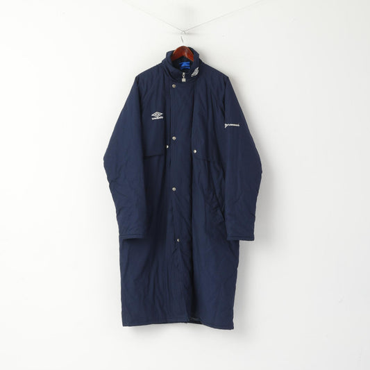 Umbro Hommes XL Manteau Marine Vintage Oversize Pleine Fermeture Éclair Léger Rembourré Outdoot