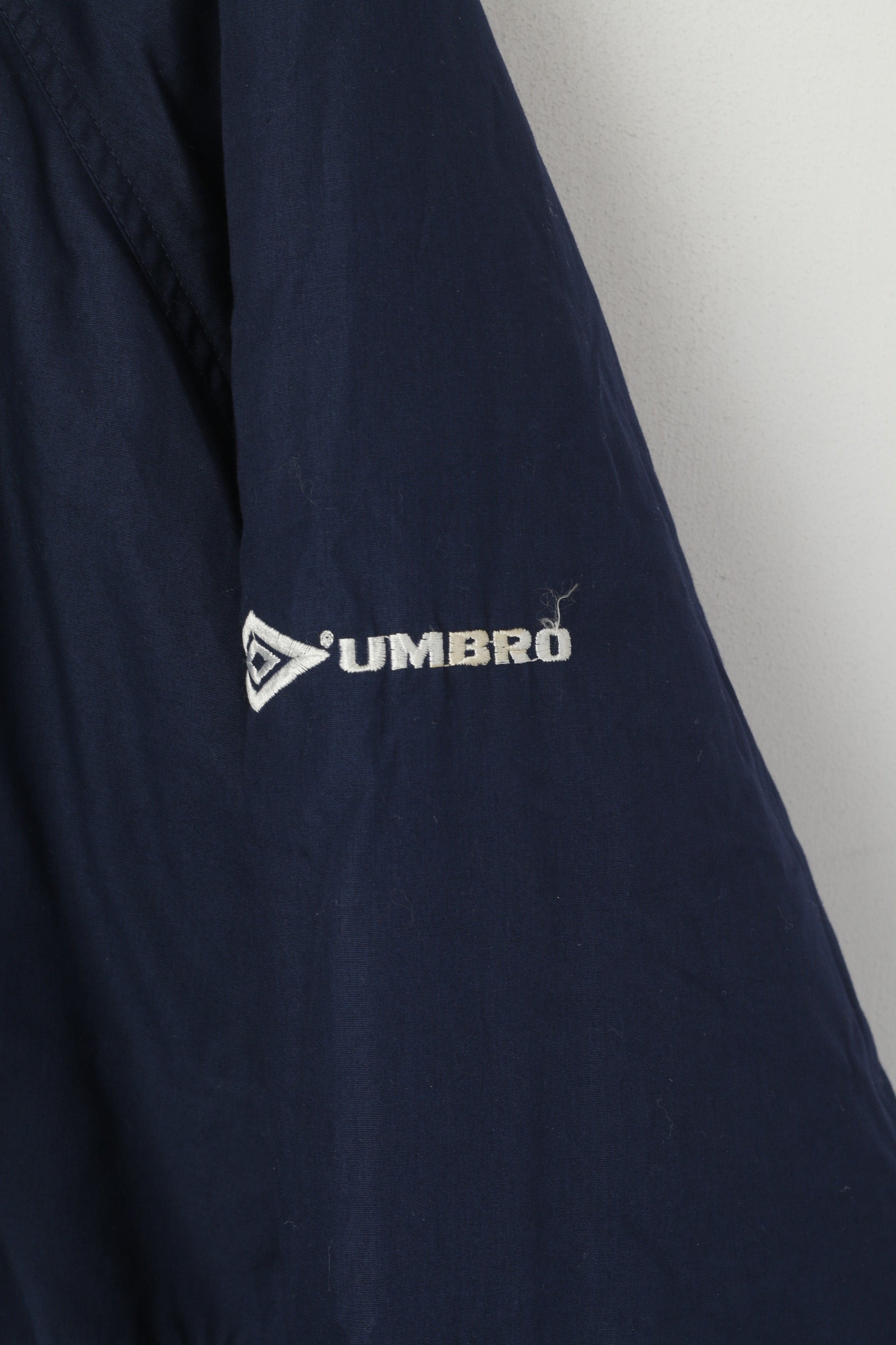 Umbro Men XL Coat Navy Vintage Oversize Full Zipper Light Padded Outdoot