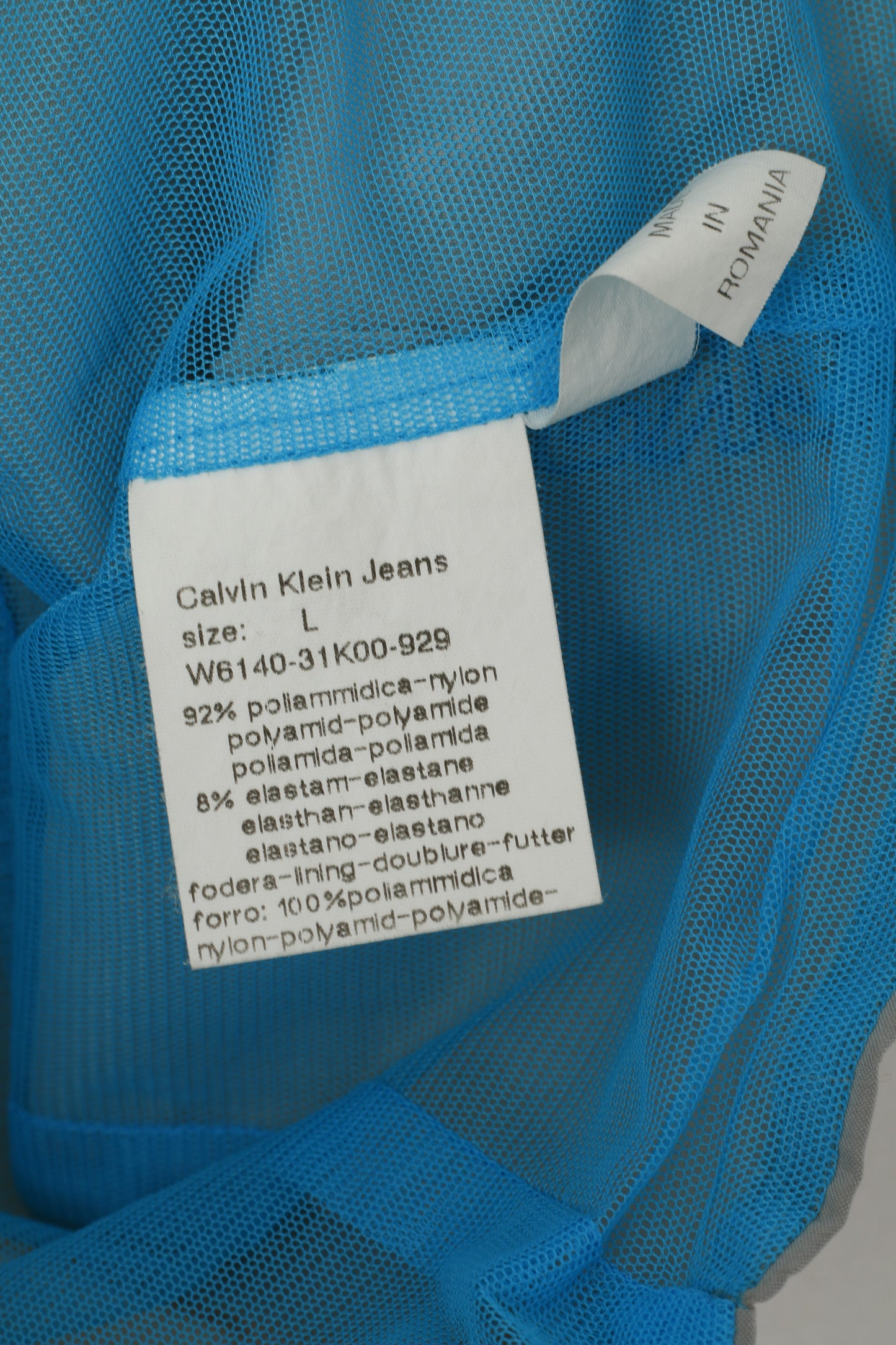 Calvin Klein Jeans Women L (S) Vest Grey Nylon Zip Up Cropped Sport Sleeveless Top