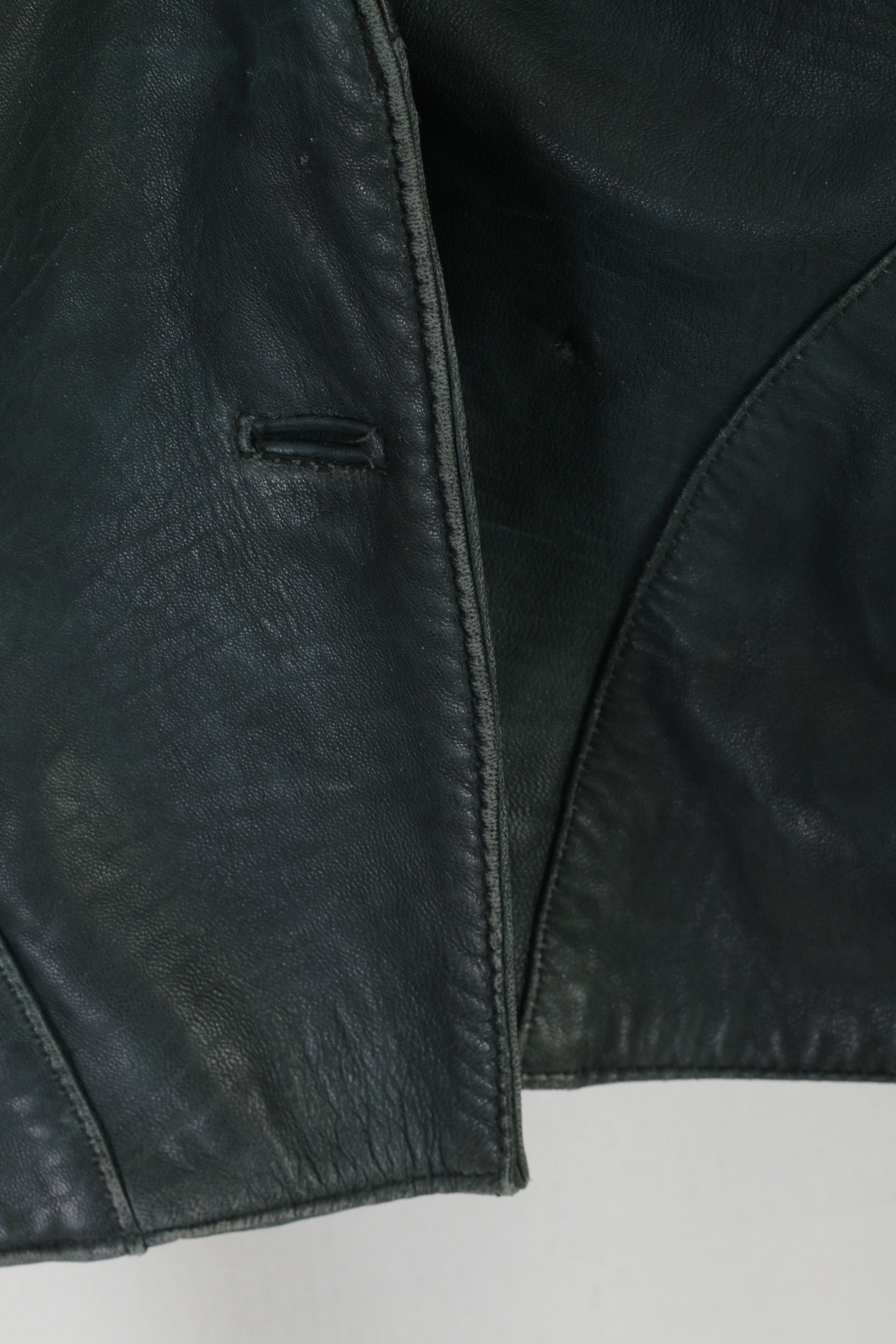Veste Vintage pour femmes 40 M, épaulettes en cuir bleu, Style rétro, haut ceinturé de motard