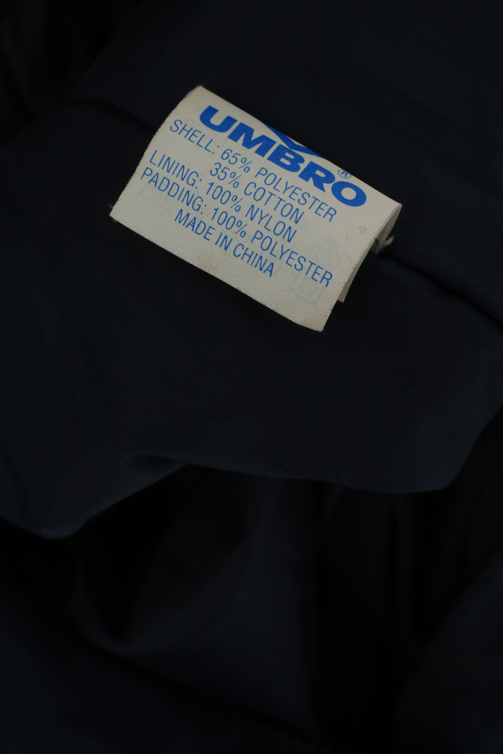 Umbro Men XL Coat Navy Vintage Oversize Full Zipper Light Padded Outdoot