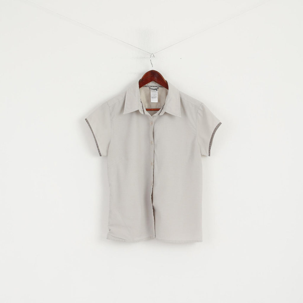 The North Face Women L Casual Shirt Grey Modal Outdoor Hiking Short Sleeve Top