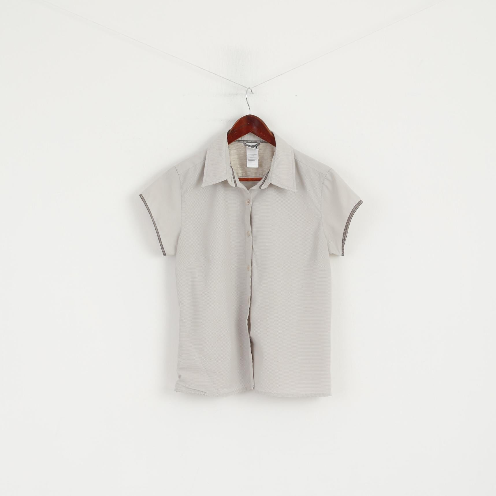 The North Face Women L Casual Shirt Grey Modal Outdoor Hiking Short Sleeve Top