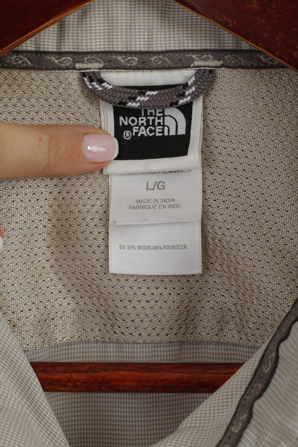 The North Face Women L Casual Shirt Grey Modal Outdoor Hiking Short Sleeve Top