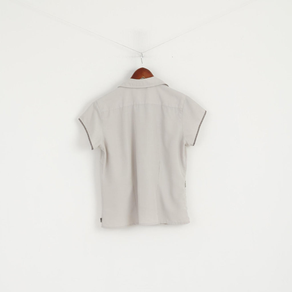 The North Face Women L Casual Shirt Grey Modal Outdoor Hiking Short Sleeve Top