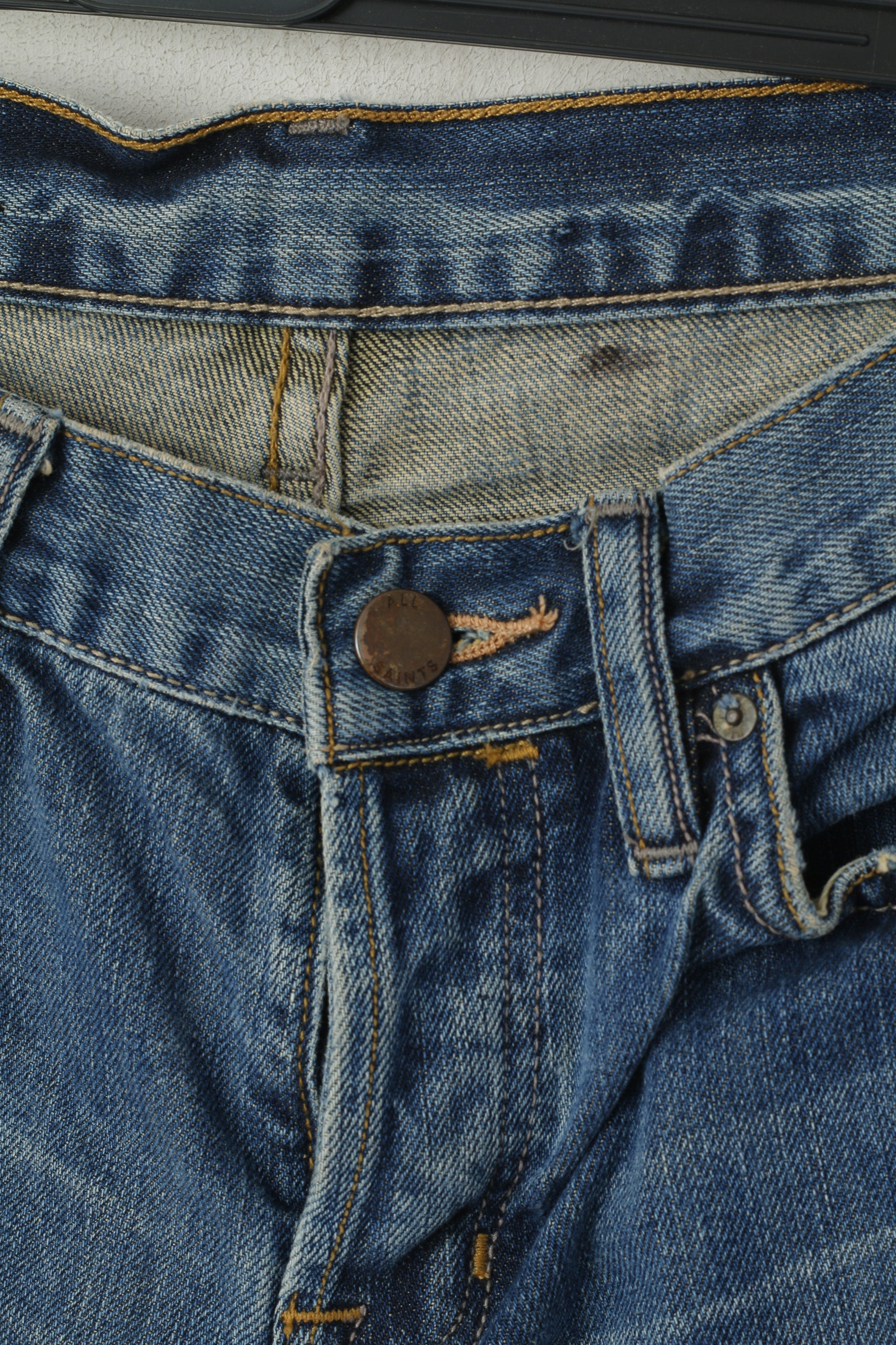 Allsaints Women 30 Jeans Trousers Navy Denim La Harley Straight Classic Pants