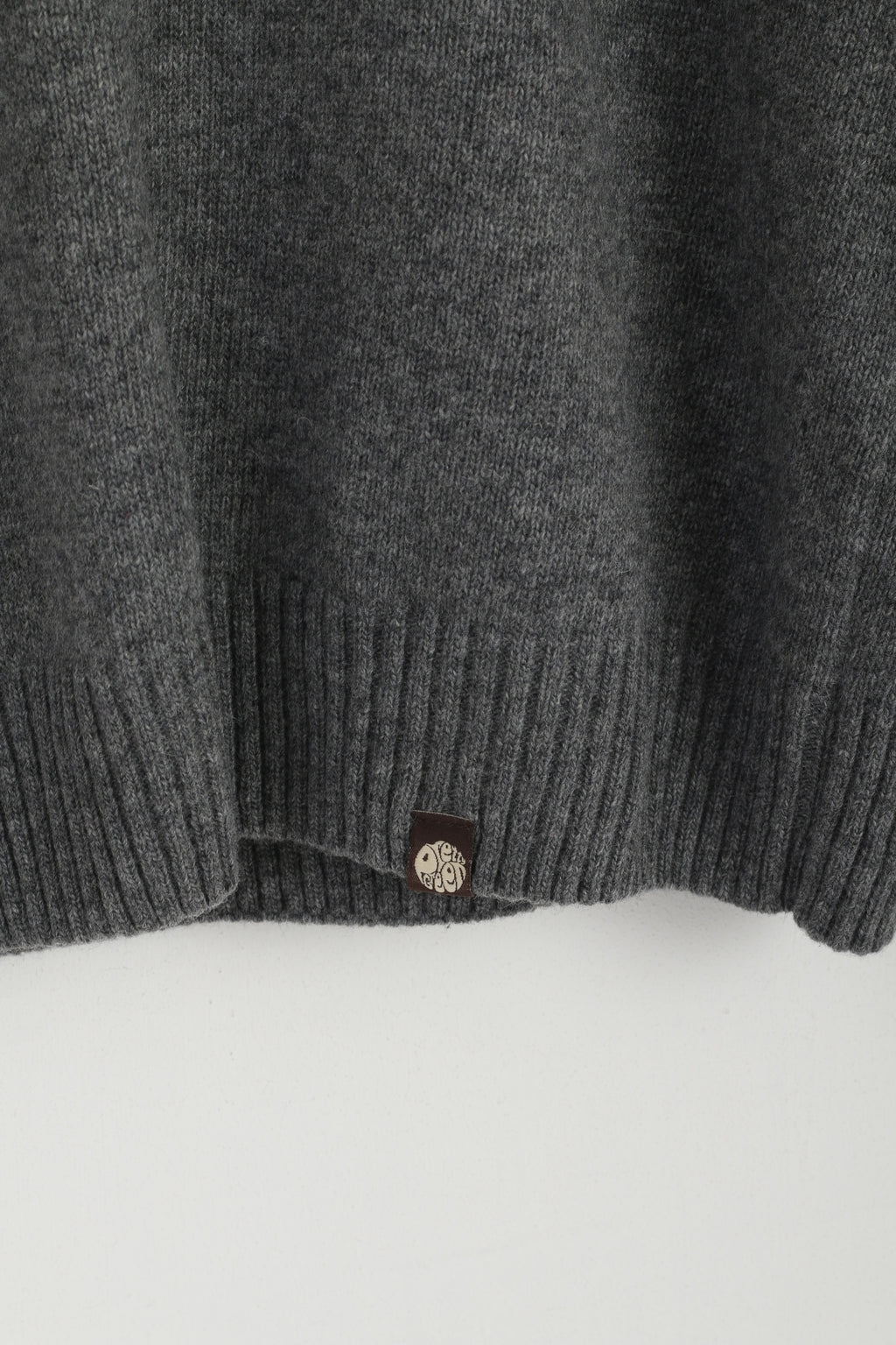 Pretty Green Men XS Jumper Grey Lambswool V Neck Classic Light Sweater