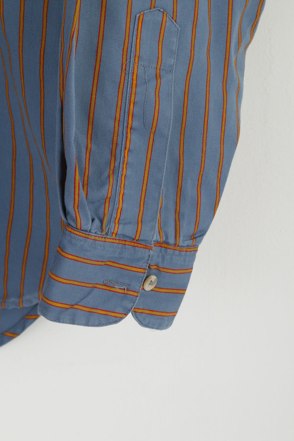 Puma Men S Casual Shirt Blue Striped Vintage Sport 90s Long Sleeve Emroidered Top