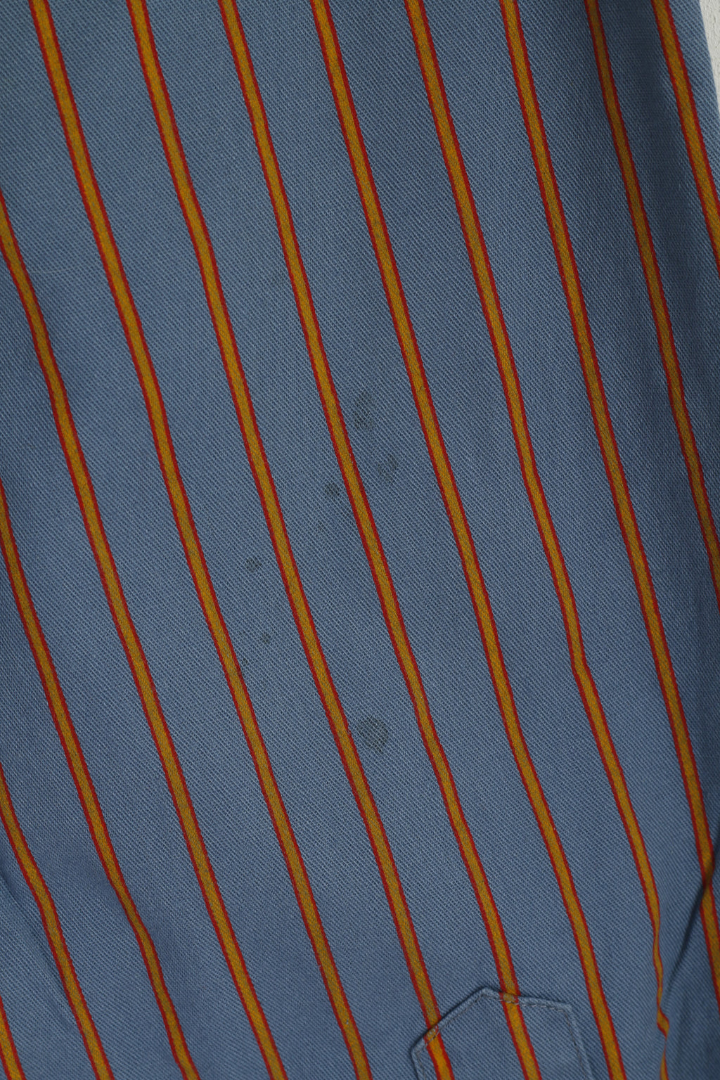 Puma Men S Casual Shirt Blue Striped Vintage Sport 90s Long Sleeve Emroidered Top