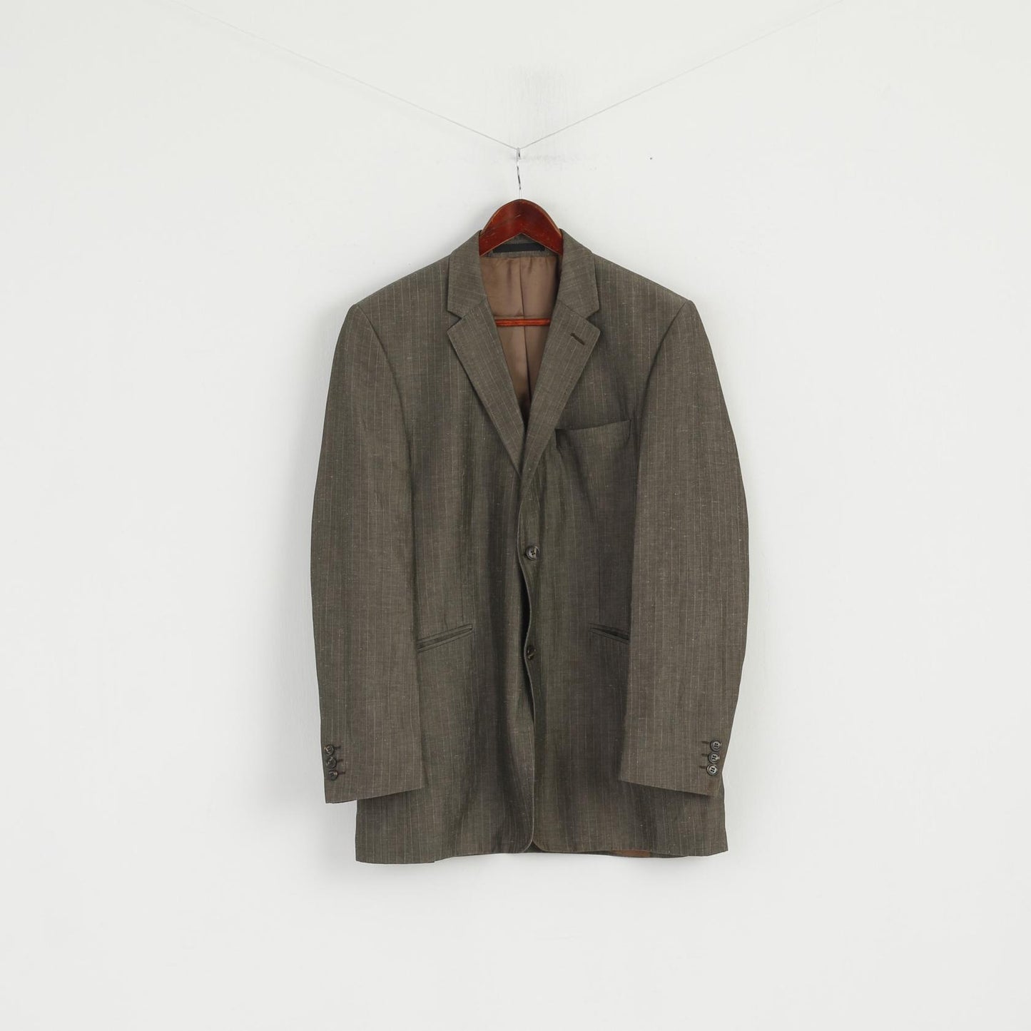 Studio Jeff Banks Uomo 50 40 Blazer Giacca monopetto in misto lana grigia