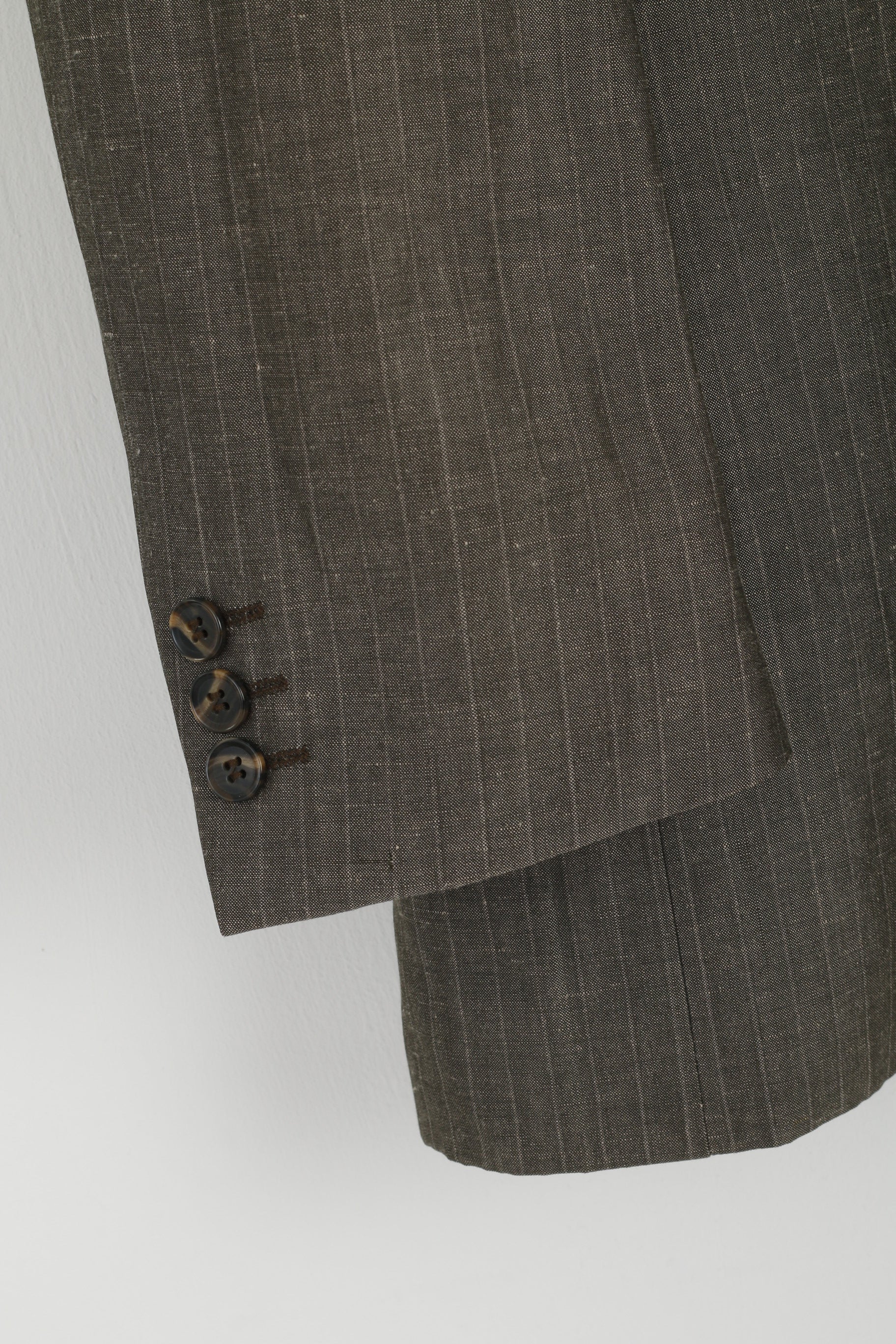 Studio Jeff Banks Uomo 50 40 Blazer Giacca monopetto in misto lana grigia