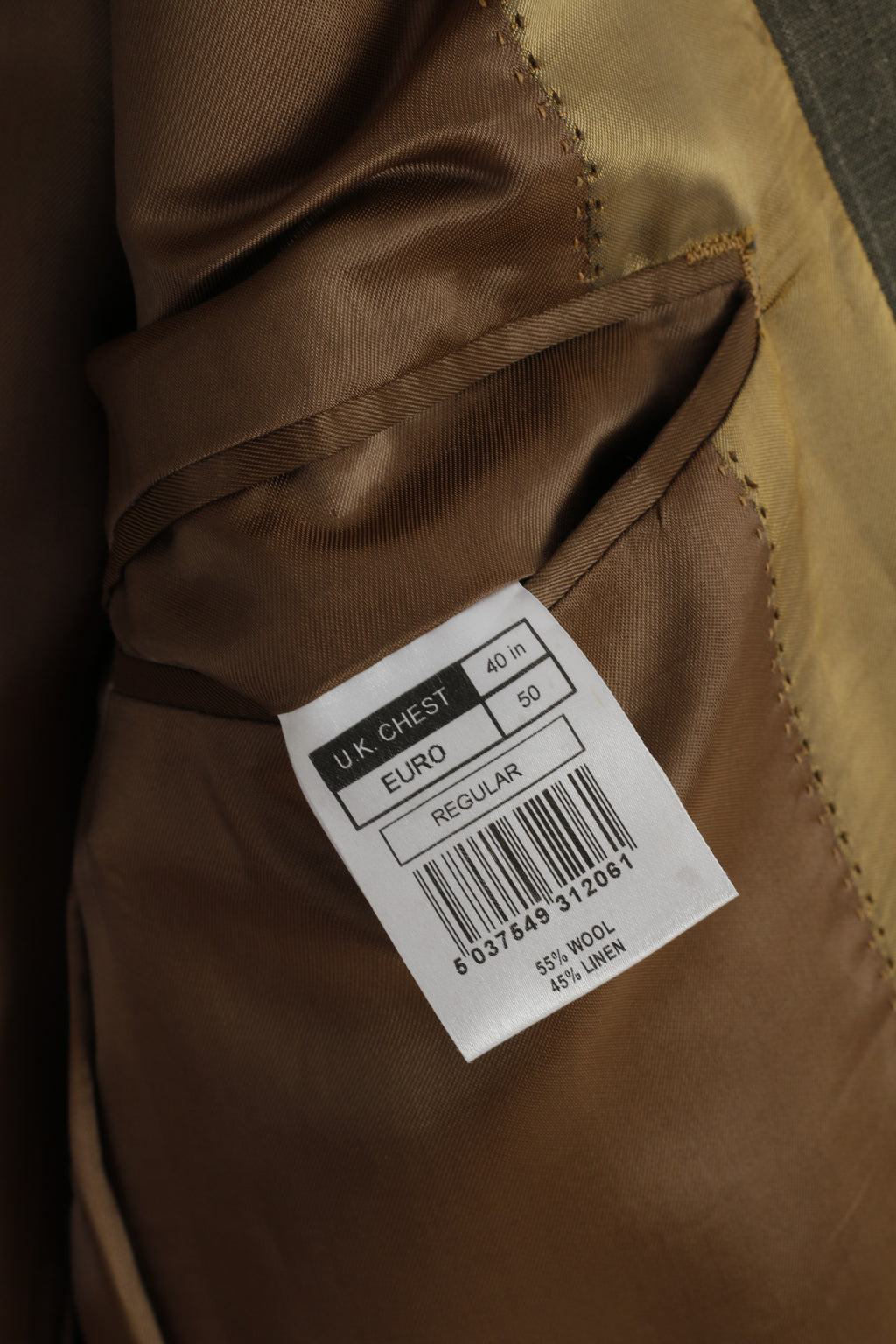 Studio Jeff Banks Uomo 50 40 Blazer Giacca monopetto in misto lana grigia