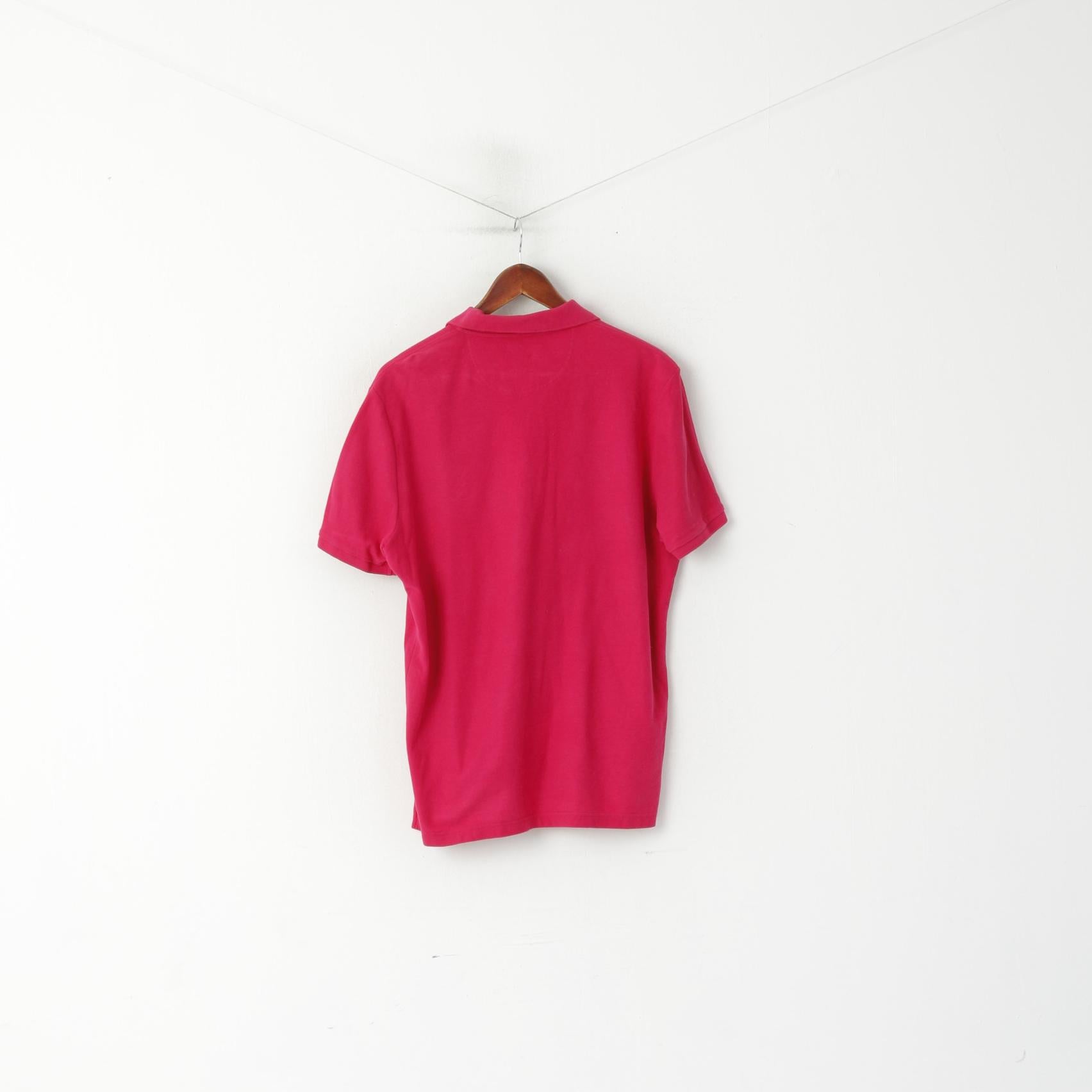 Penguin Men M Polo Shirt Pink Cotton Classic Fit Short Sleeve Logo Plain Top