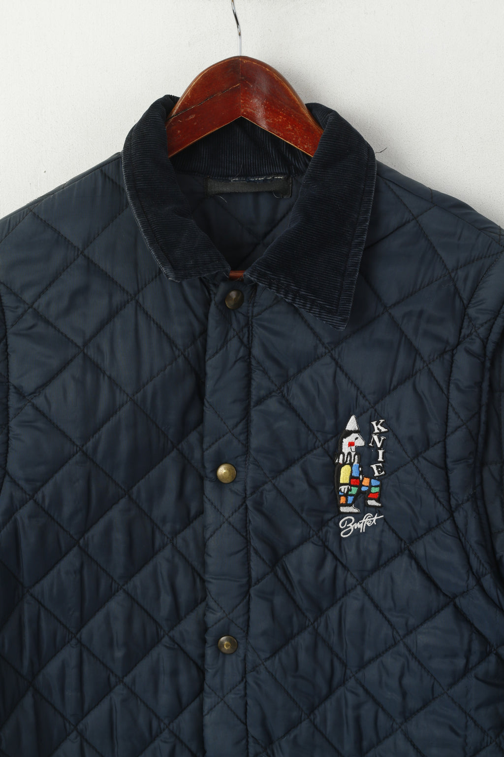 Buffet Lozio Milano Hommes M Veste Marine Vintage Matelassé Manches Amovibles Haut