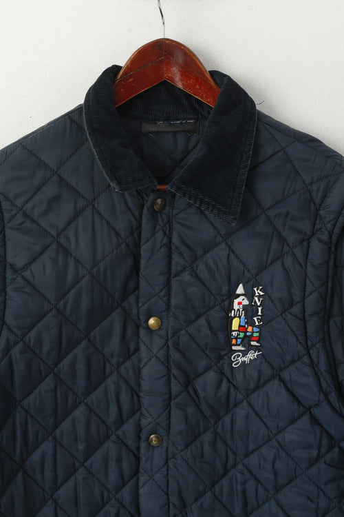 Buffet Lozio Milano Hommes M Veste Marine Vintage Matelassé Manches Amovibles Haut