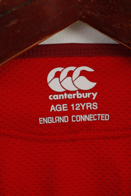 Maglia Canterbury da ragazzo per 12 anni Maglia rossa da rugby O2 con licenza Inghilterra
