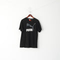 Puma Men XL T- Shirt Black Cotton Heritage Logo Crew Neck Basic Sport Top