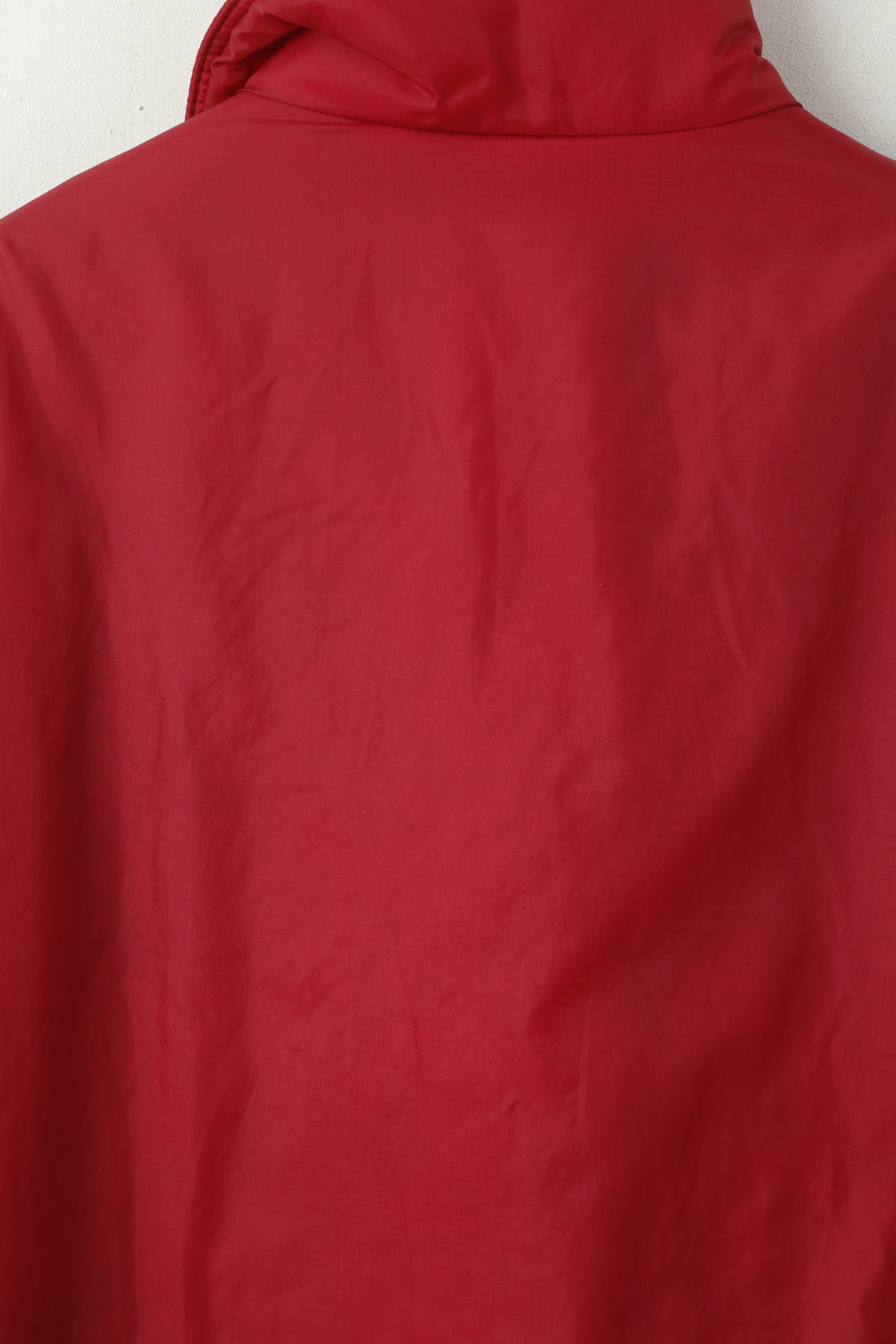 Giacca Master da uomo XL in nylon rosso vintage anni '90 con cerniera intera e maniche staccabili