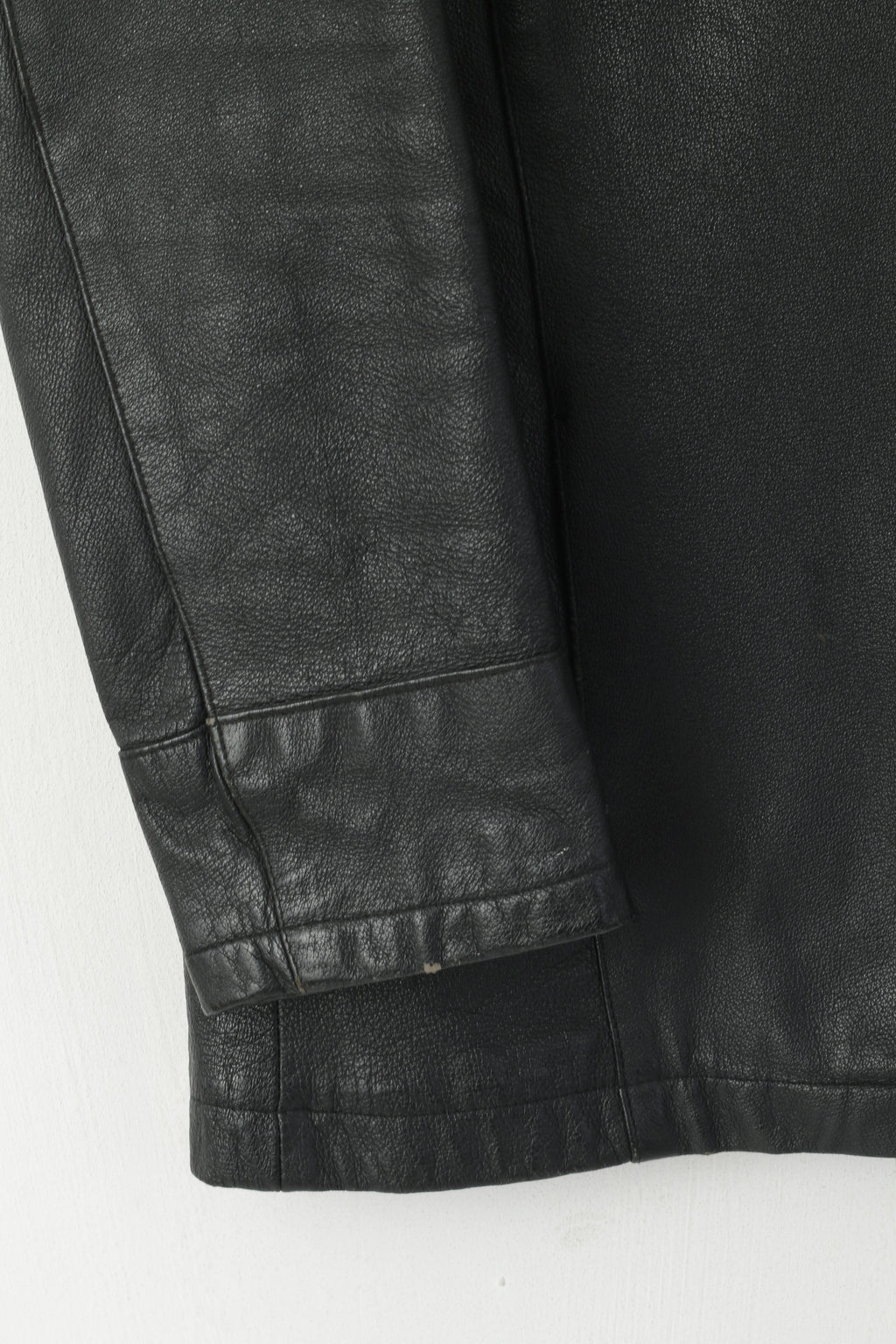 Sinclair Casual Femme 42/44 L Veste Cuir Noir Vintage Boutonné Rétro Top