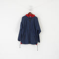 Active Manteaux Femmes 16/18 XL Veste Marine Nylon À Capuchon Zip Up Vintage Top