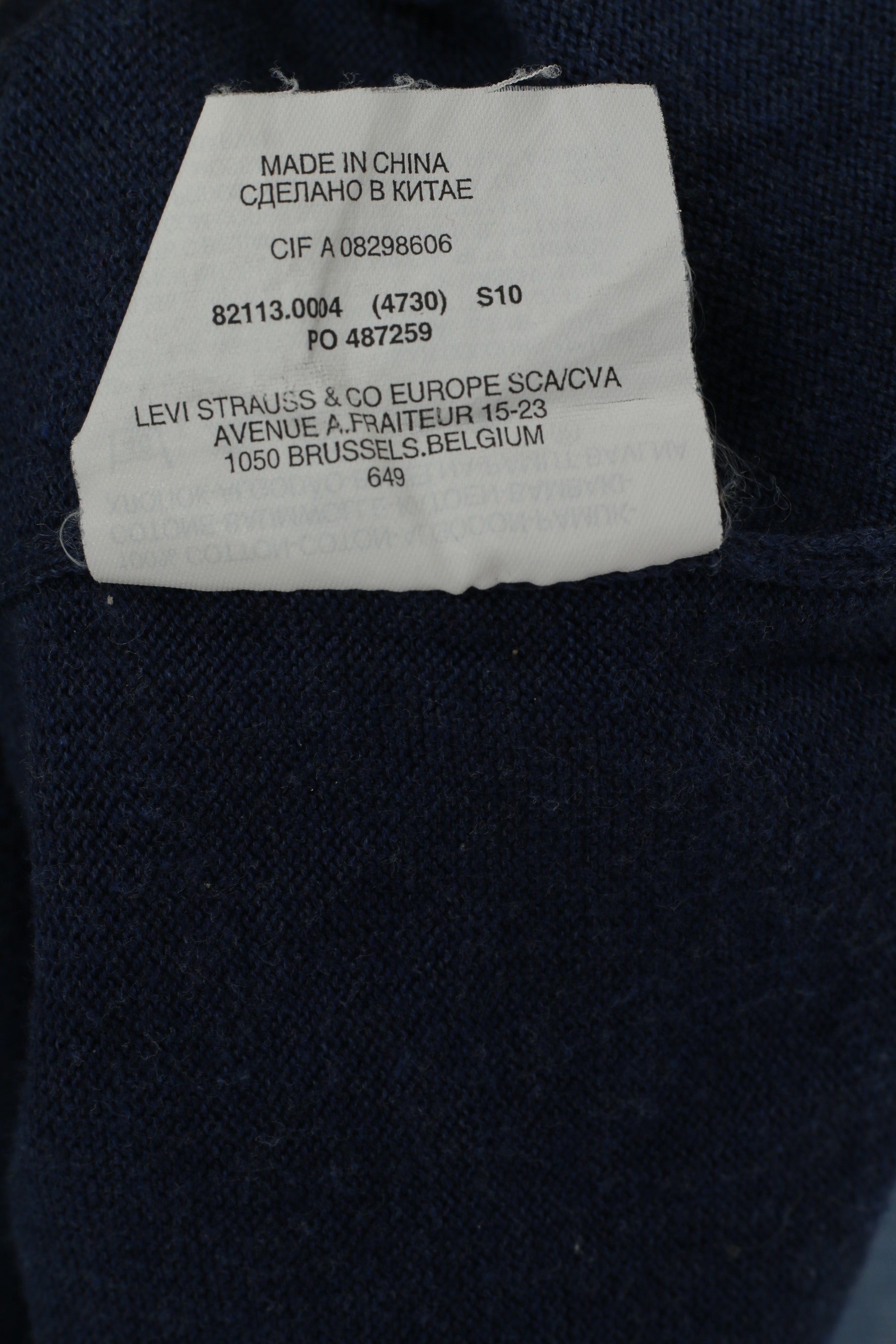 Levi's Men XL (L) Jumper Navy Cotton Knit Full Zipper Lightweight Soft Sweater