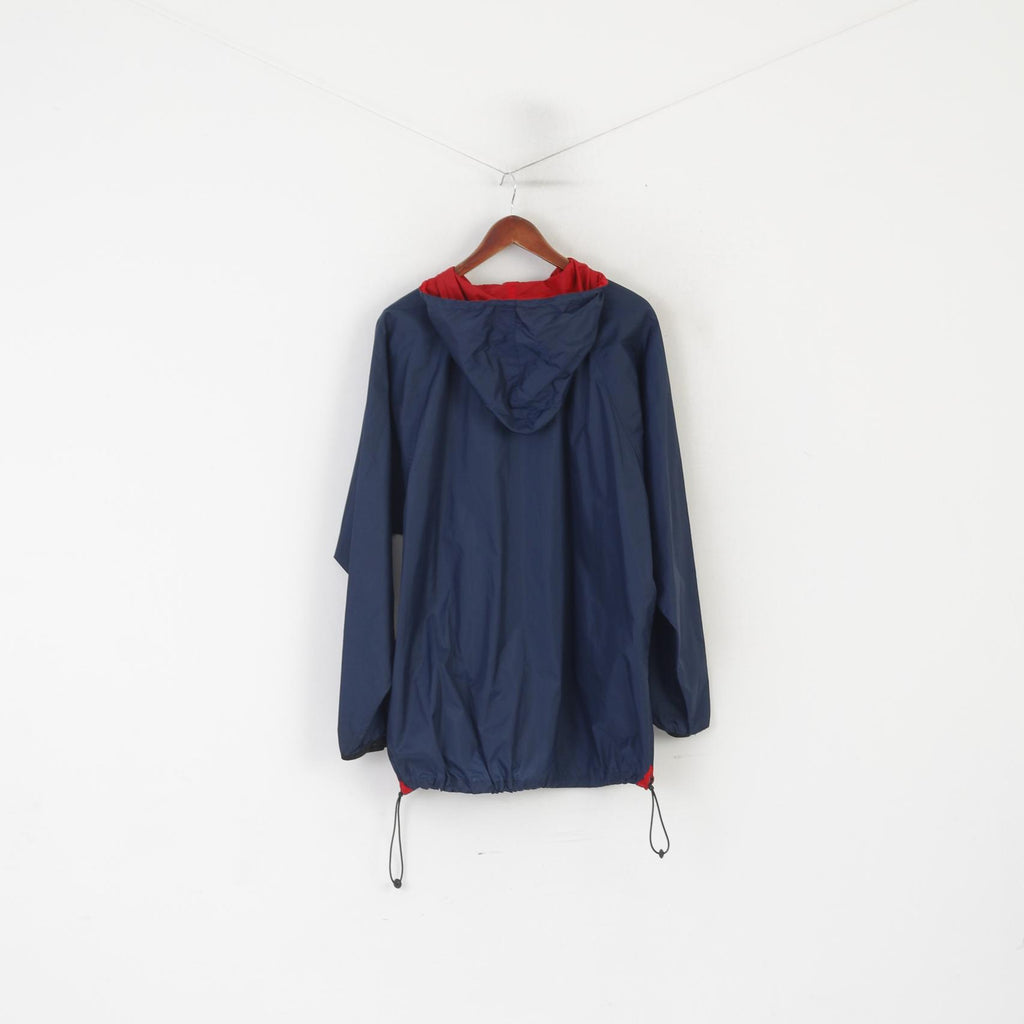 Active Manteaux Femmes 16/18 XL Veste Marine Nylon À Capuchon Zip Up Vintage Top