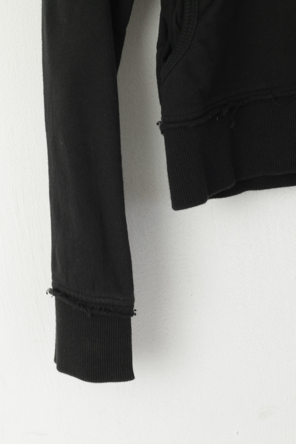 Felpa Lonsdale London da donna 12 S. Top corto con zip intera in cotone nero con logo