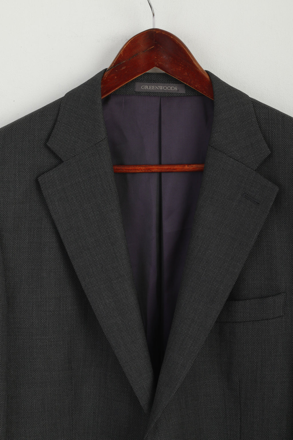 Green Woods Elite Hommes 40 102 cm Blazer Gris Mélange de Laine Veste de Qualité à Simple Boutonnage