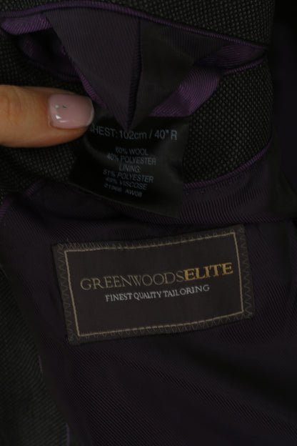 Green Woods Elite Men 40 Blazer da 102 cm Giacca monopetto in misto lana grigia di qualità