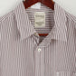 Timberland Men L Casual Shirt White Navy Striped Cotton Regular Fit Long Sleeve Top