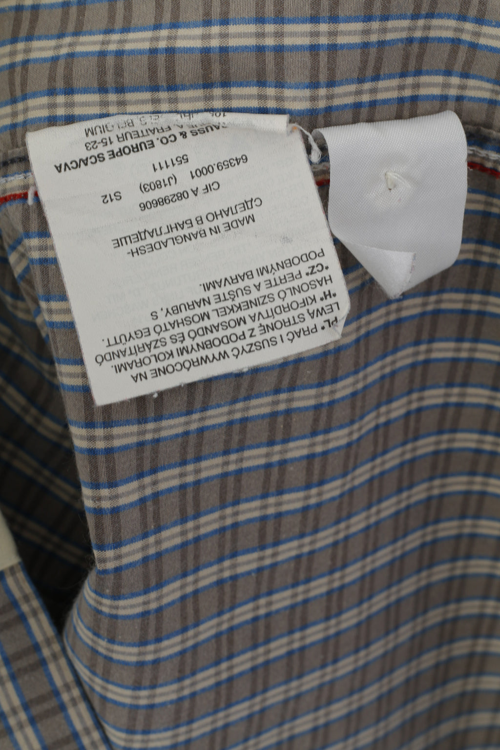 Levi's Men XXL Casual Shirt Gray Blue Checkered Cotton Standard Fit Vintage Top