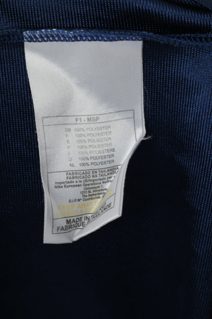 Nike Team Men XL 188 Long Sleeved Shirt Navy SHiny Vintage Football Sport Top