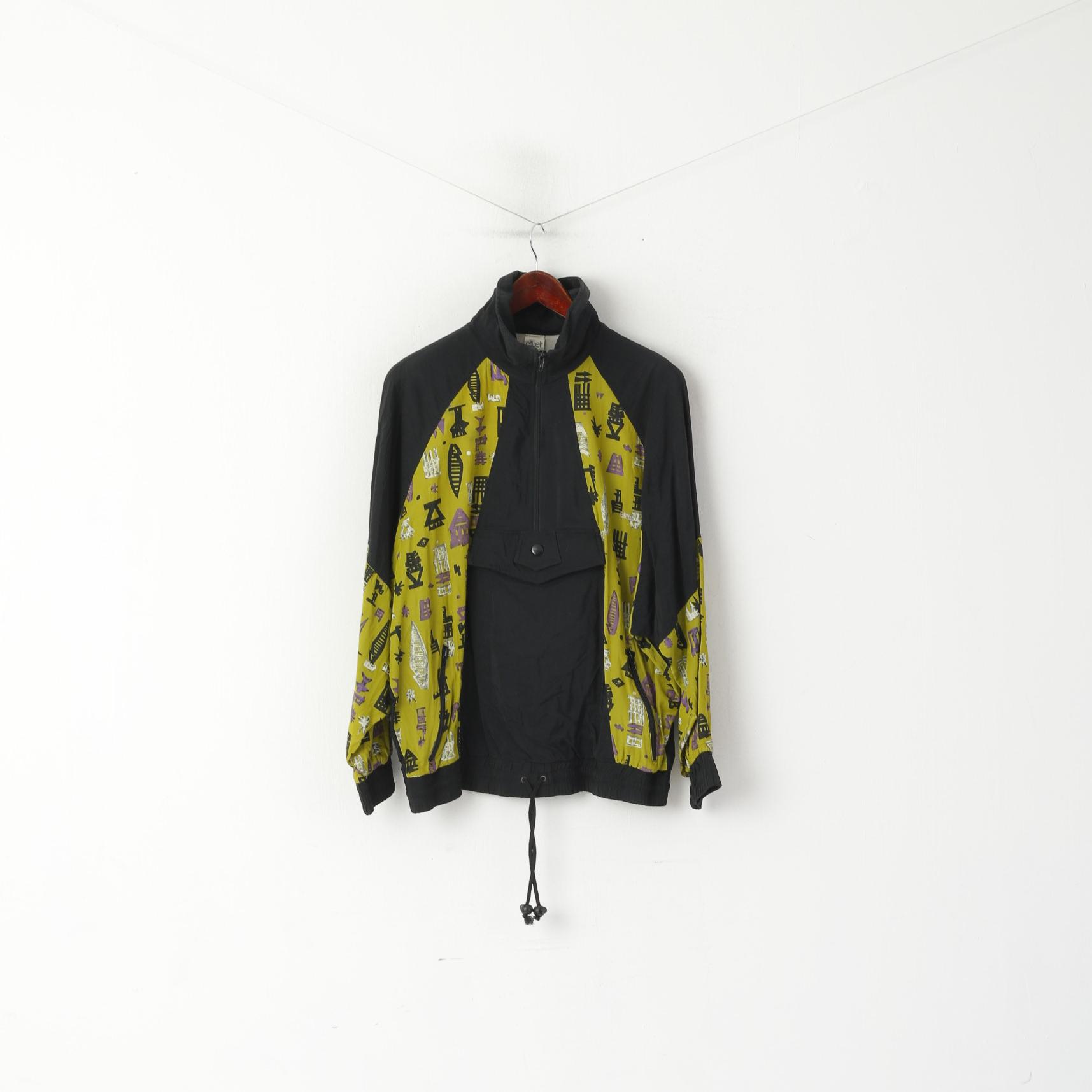 Etirel Le Style Sportif Men M Pullover Jacket Noir Vintage Knagaroo Pocket Top