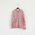 Hollister California Men L Sweatshirt Red Faded Cotton Full Zipper Hooded Top
