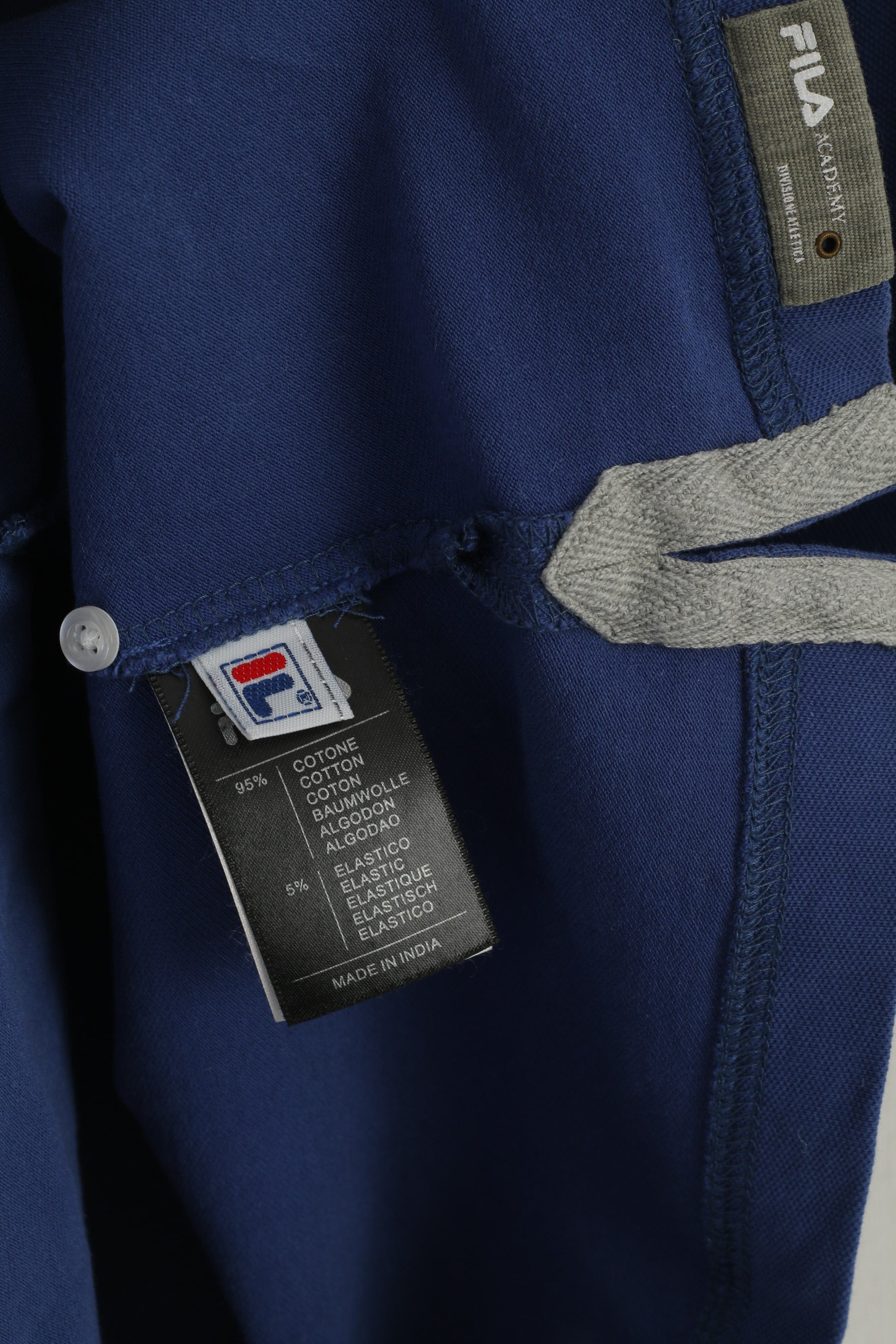 New Fila Academy Womens 16 XL Polo Shirt Blue Cotton Biella Italy Sport Top