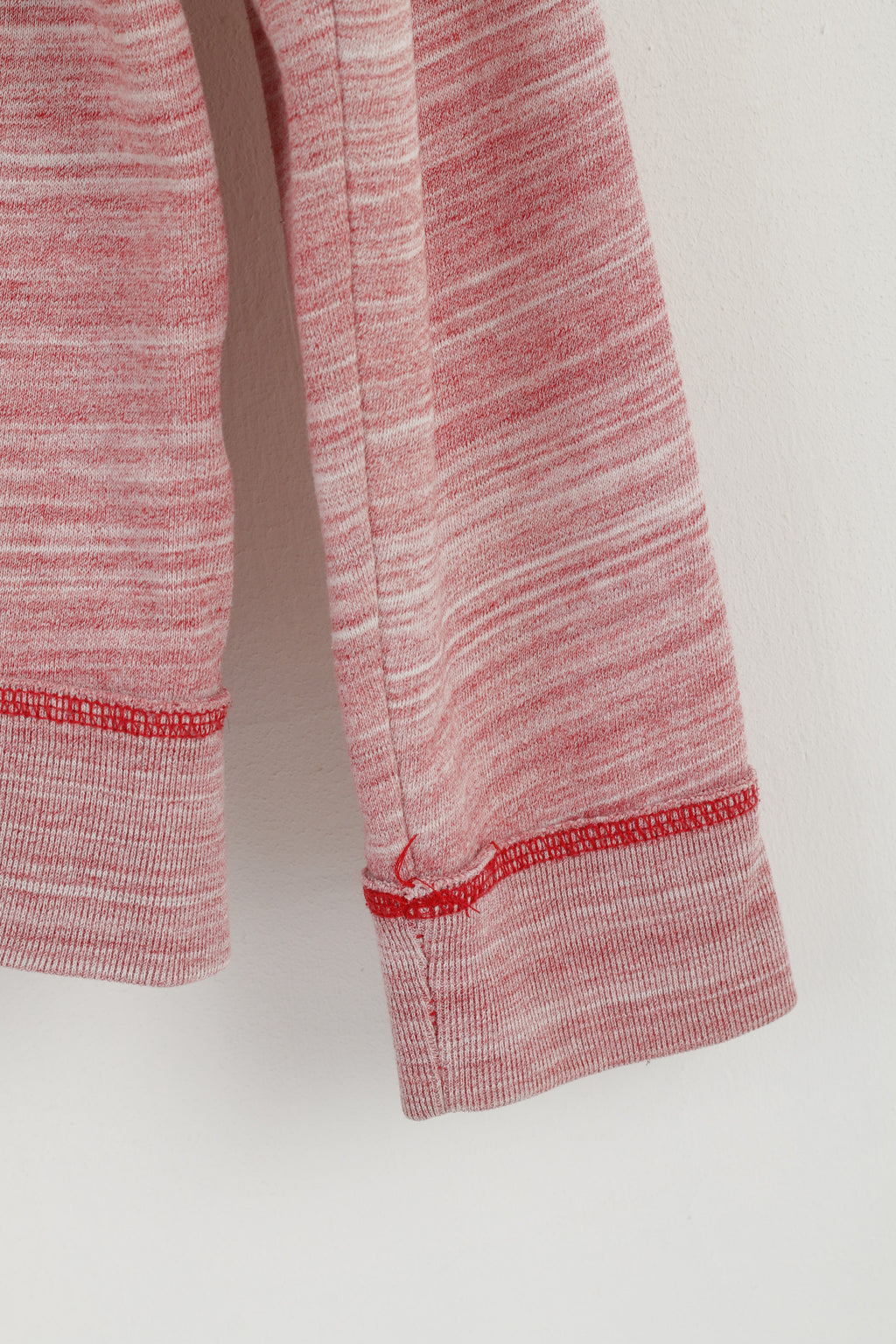 Hollister California Men L Sweatshirt Red Faded Cotton Full Zipper Hooded Top