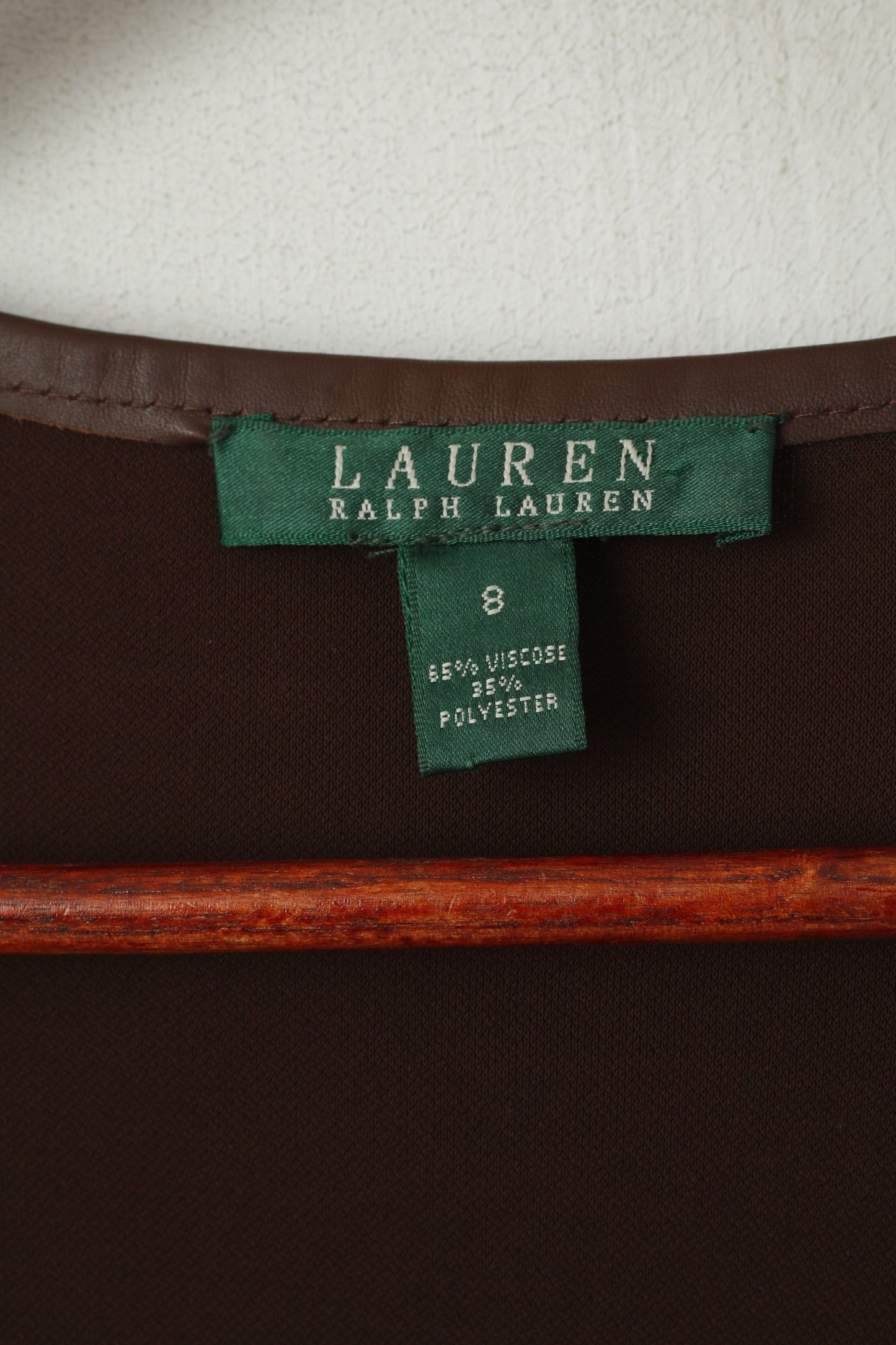 Lauren Ralph Lauren Womens 8 S Overlay Brown Long Tunic Open Thin Material Elegant Belted Top